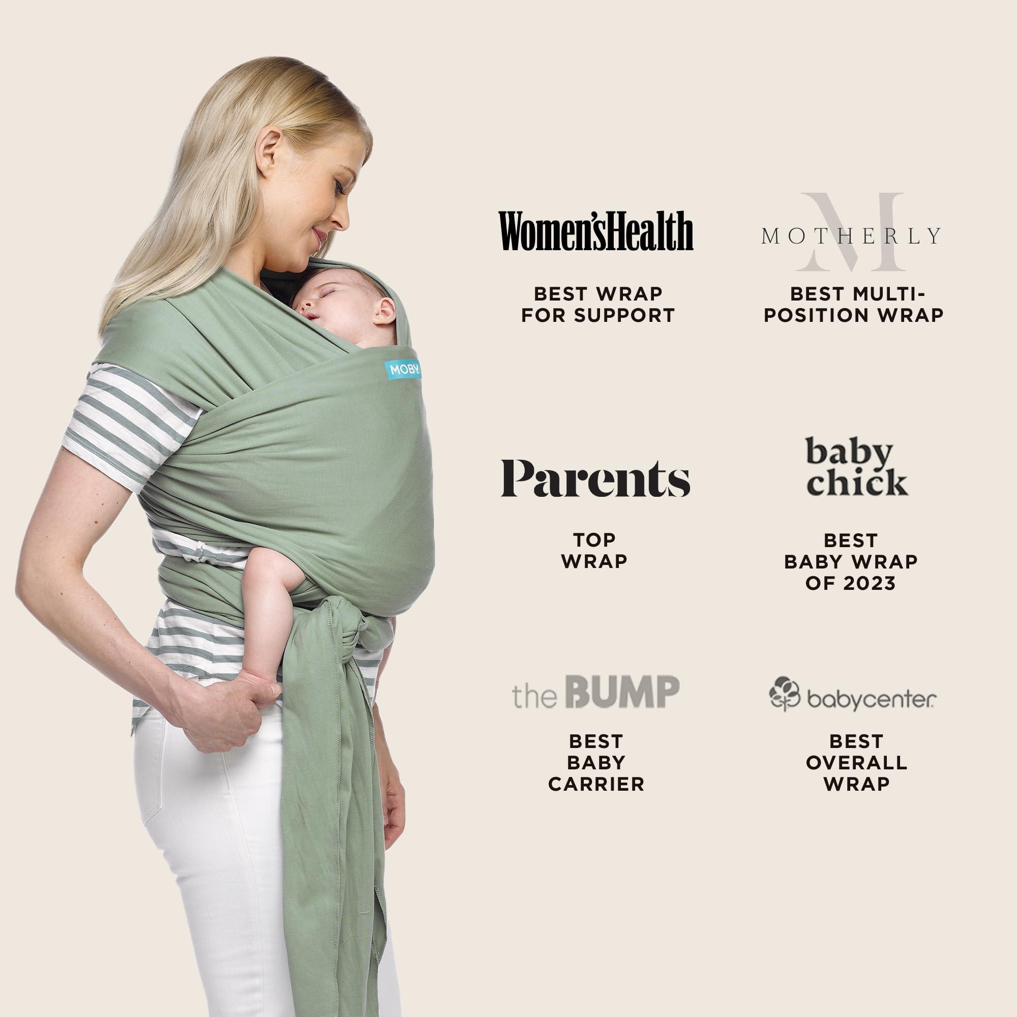Moby Moby Baby Wrap Carrier Classic for Newborns to Toddlers (8-33lbs), Infant Sling Carrier, Lightweight & Hands Free Design, Adjustable for All Body Types (Pear)