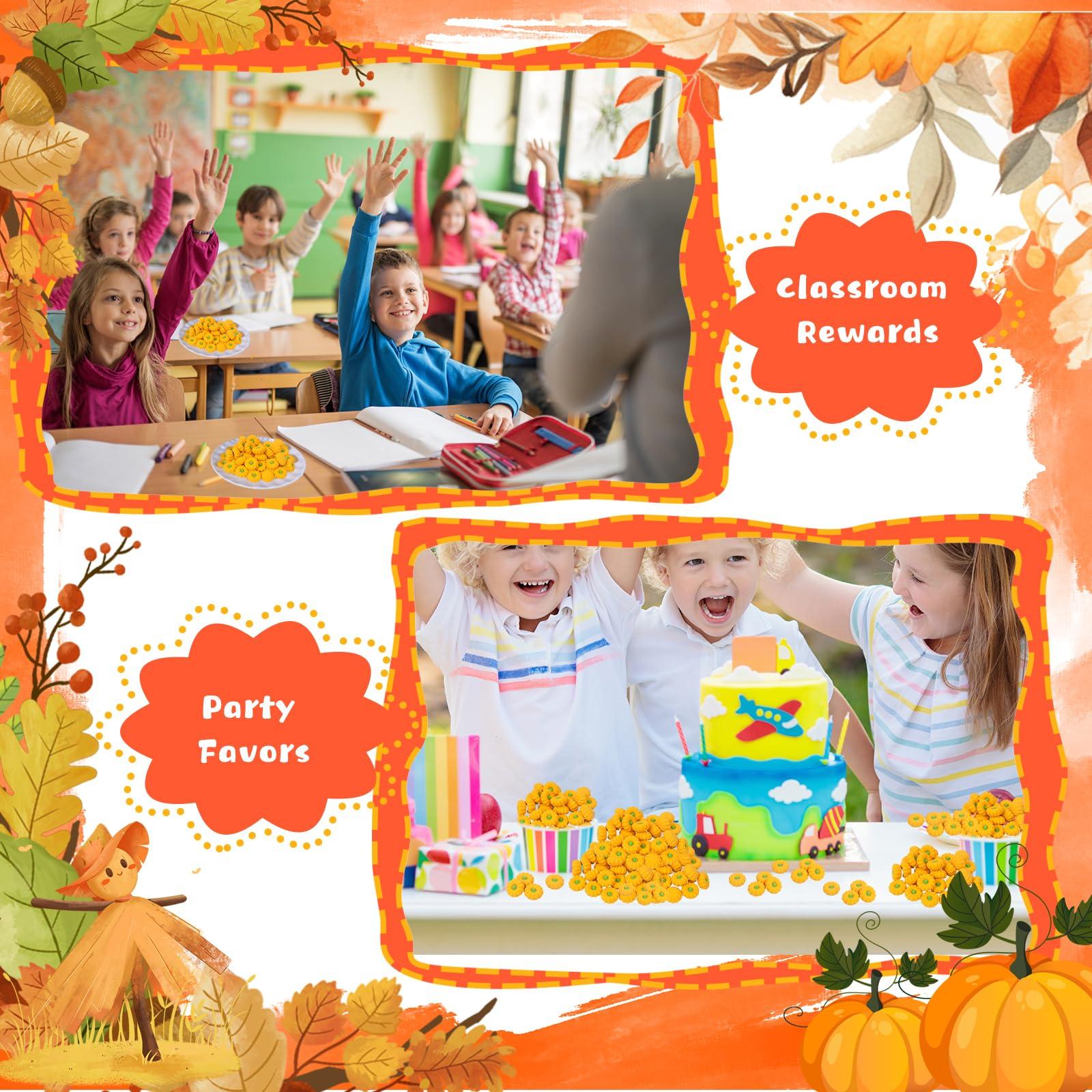 Wolpark Wolpark Pumpkin Erasers Fall 3D Mini Erasers 30pcs Novelty Puzzle Pencil Eraser Halloween Autumn Thanksgiving Party Favor Stationery for Kids Students Treasure Box Classroom Prizes School Supplies