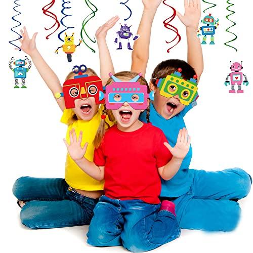 Lide Road 12 PCS Robot Paper Masks Robot Birthday Party Cosplay Masks for Birthday Party Bots Party Supplies Gift Robots Party Favor Birthday Cosplay Dress up Costumes for Kids Boy Girl Party Favors