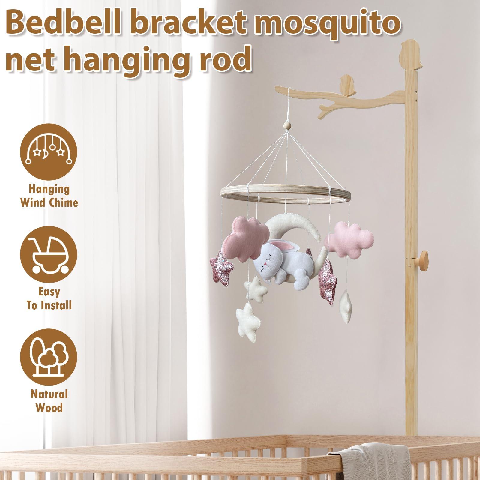 STUIPIUL STUIPIUL Baby Crib Mobile Arm Crib Mobile Holder with/Without Mosquito Net Floor Standing Baby Mobile Holder Arm Nursery Baby Mobile Hanger Easy Installation for Crib Baby Bed Nursery(A)