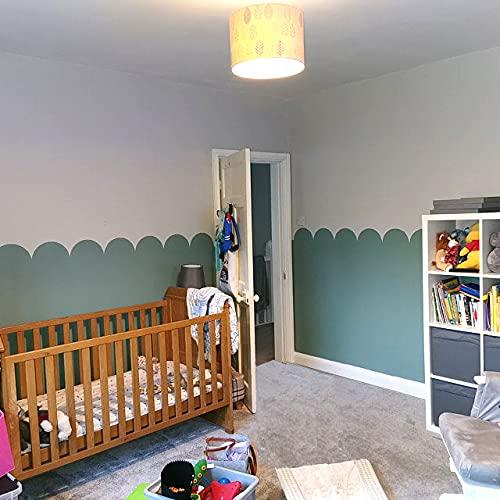 Ideal Stencils Scallop Border Wall Stencil, Nursery Room Decor, Paint Nursery or Kids Room Walls Using This Home Decor Wall Painting Stencil (XL/ 12.5X80CM / 5X31)