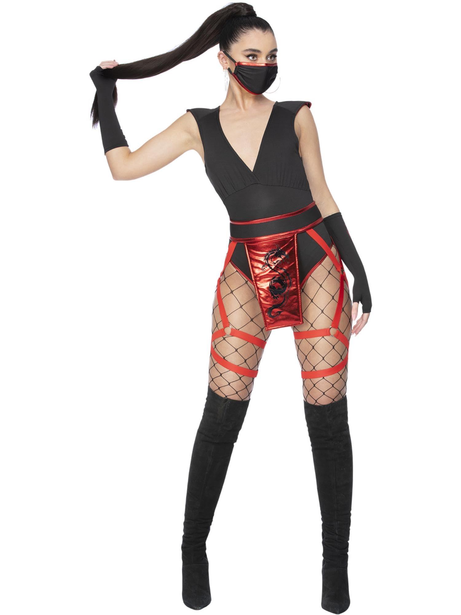 Smiffys Fever Scarlet Ninja Costume Medium (UK 12-14)