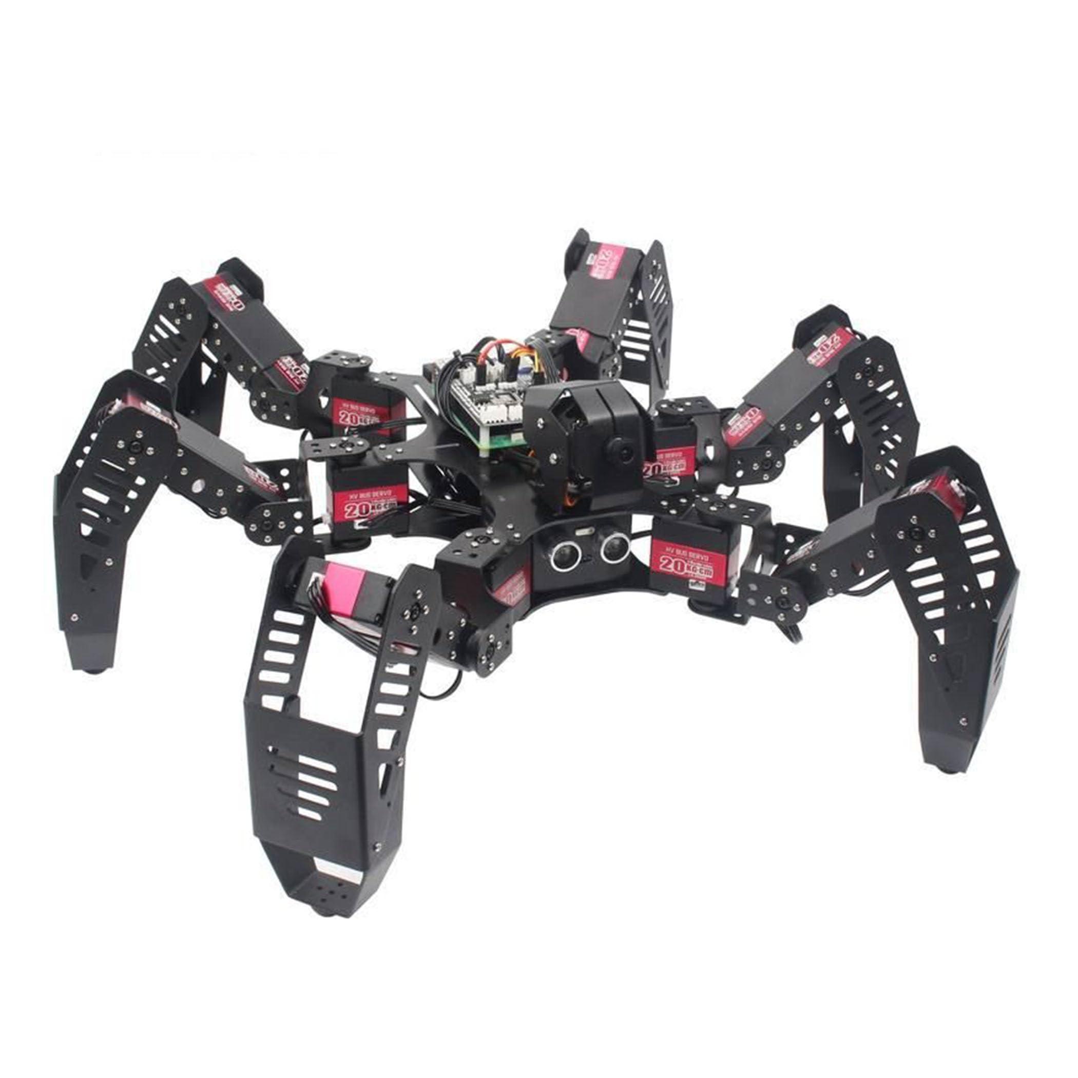 Sellvia Generic Advanced 18DOF Hexapod Robot Kit for Raspberry Pi 4B DIY Educational Spider Robot, Black