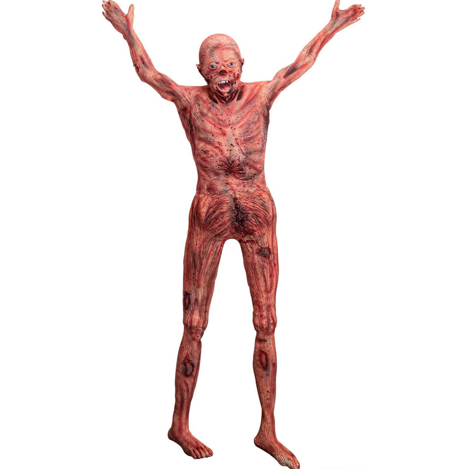 XONOR Halloween Bloody Full Body - 4.8ft Latex Skinned Hanging Corpse Torso Props for Haunted House Zombie Halloween Party Decoration(1Piece)
