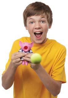 Hog Wild Hog Wild Pig Ball Popper Toy - Includes 4 Soft Foam Balls - Squeeze to Pop Air Powered Balls Up to 20 Feet - Launcher Safe for Indoor/Outdoor Play - Party Favor Gift for Kids, Girls, Boys Ages 5+