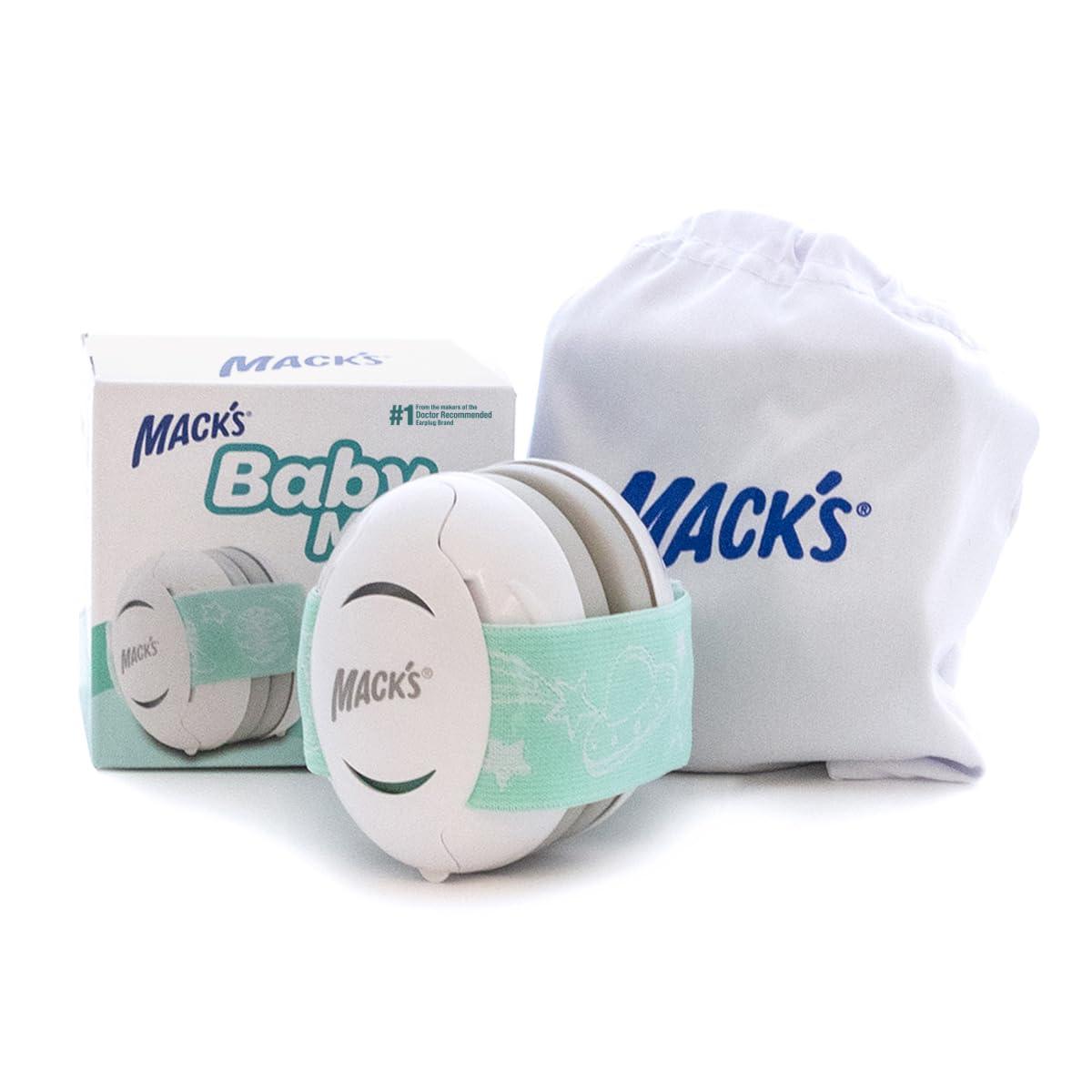 Mack\'s Mack's Baby Muffs | Baby Ear Muffs Noise Protection | High NRR | Noise Cancelling Headphones for Babies & Toddlers (White)