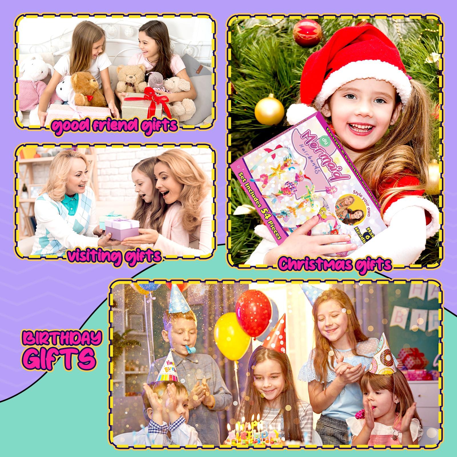 Toyjolka Hair Accessories for Girls,Headband Making Kit Arts and Crafts for Kids Ages 4-6 6-8 8-12,Girls Toys Hair Accessories Set for 4 5 6 7 8 9 Year Old Girl Birthday Gifts