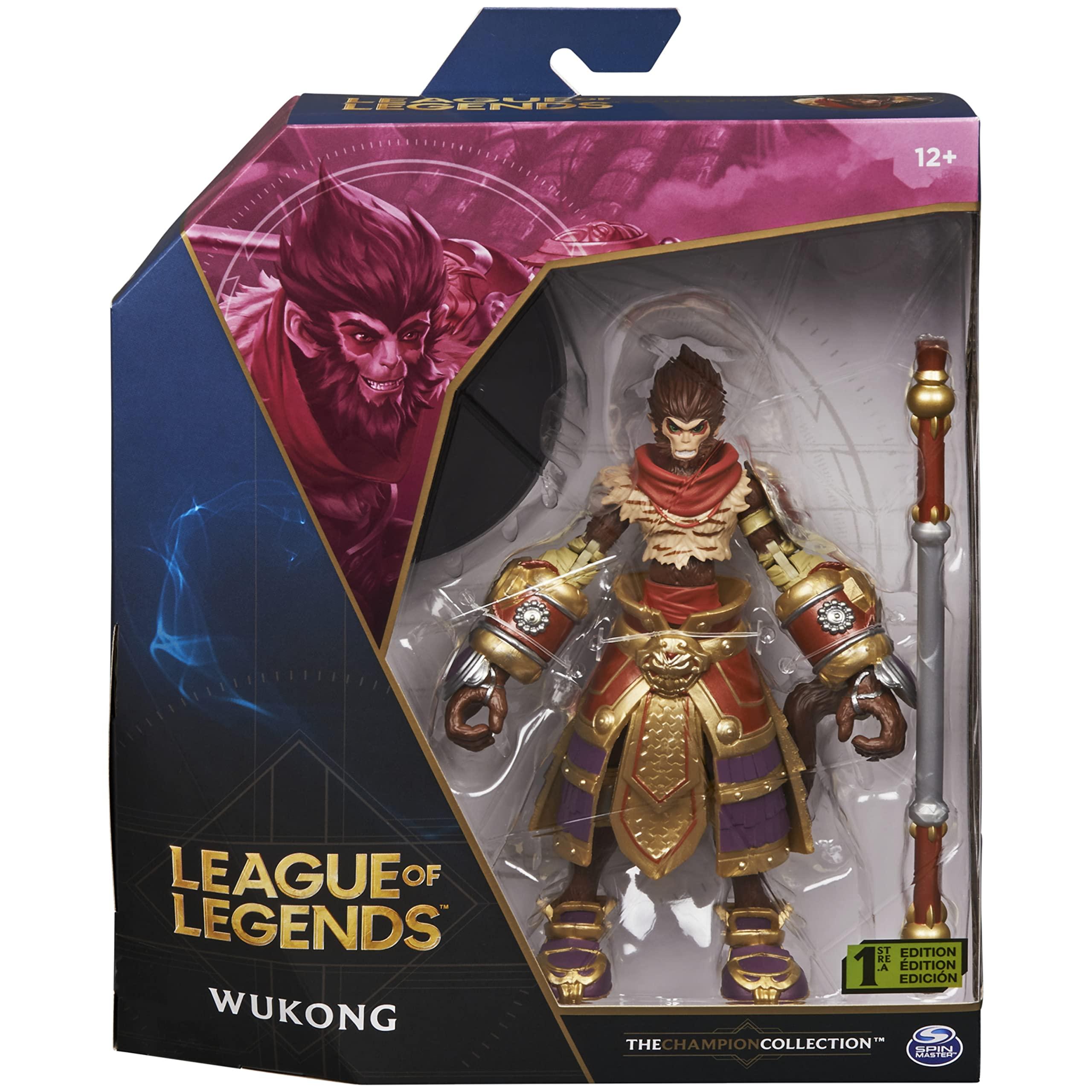 League of Legends League of Legends, 6-Inch Wukong Collectible Figure with Premium Details and Enchanted Staff Accessory, Champion Collection, Ages 12 and Up