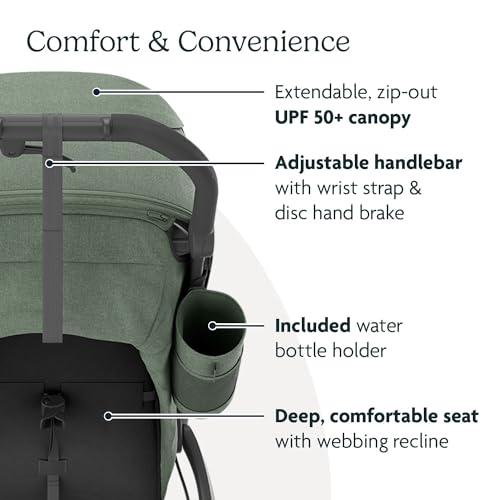 UPPAbaby UPPAbaby Ridge Jogging Stroller/Durable Performance Jogger with Never-Flat Tires/Built for Walking, Running, Hiking/Water Bottle Holder & Basket Cover Included/Gwen (Green Mlange/Carbon Frame)