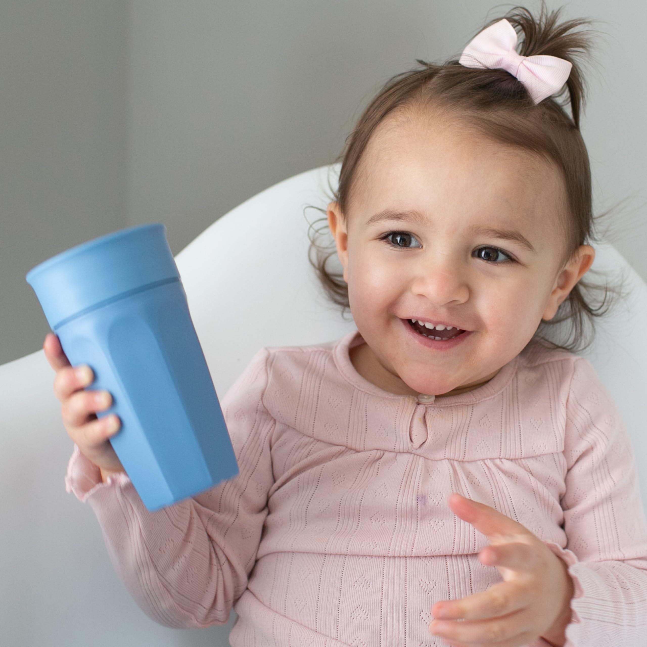 Dr. Brown\'s Dr. Brown's Milestones Cheers 360 Cup Spoutless Transition Handles for Easy Grip & Leak-Freere Training Toddlers Babies, Leak-Free Sippy Cup, Blue/Aqua