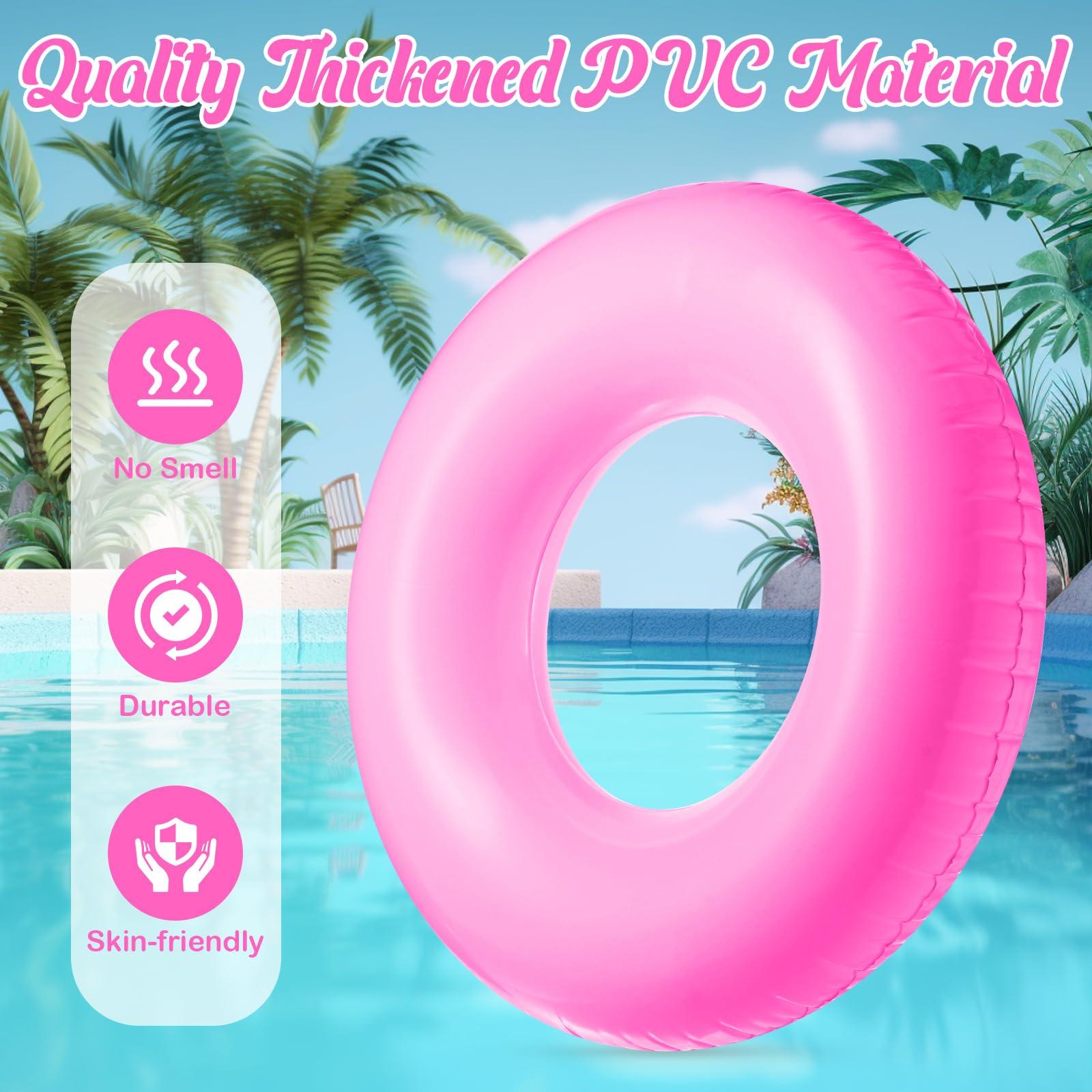 Gemscream Gemscream 8 Pcs Large Inflatable Pool Float 36 Inches Swimming Ring Pool Floats Adult Inflatable Tube for Summer Vacation Beach River Bachelorette Wedding Party Supplies(Rose Red)