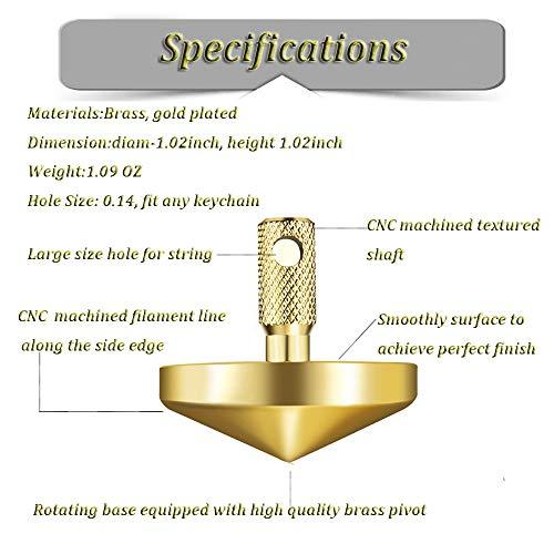 BWBMSOW Brass Spinning Top, EDC Precision Desk Toy, Accurate Portable Copper Top Spinner, Gold Plated Toys, Metal Spinning Tops, Unique Gift for Kids/Adult