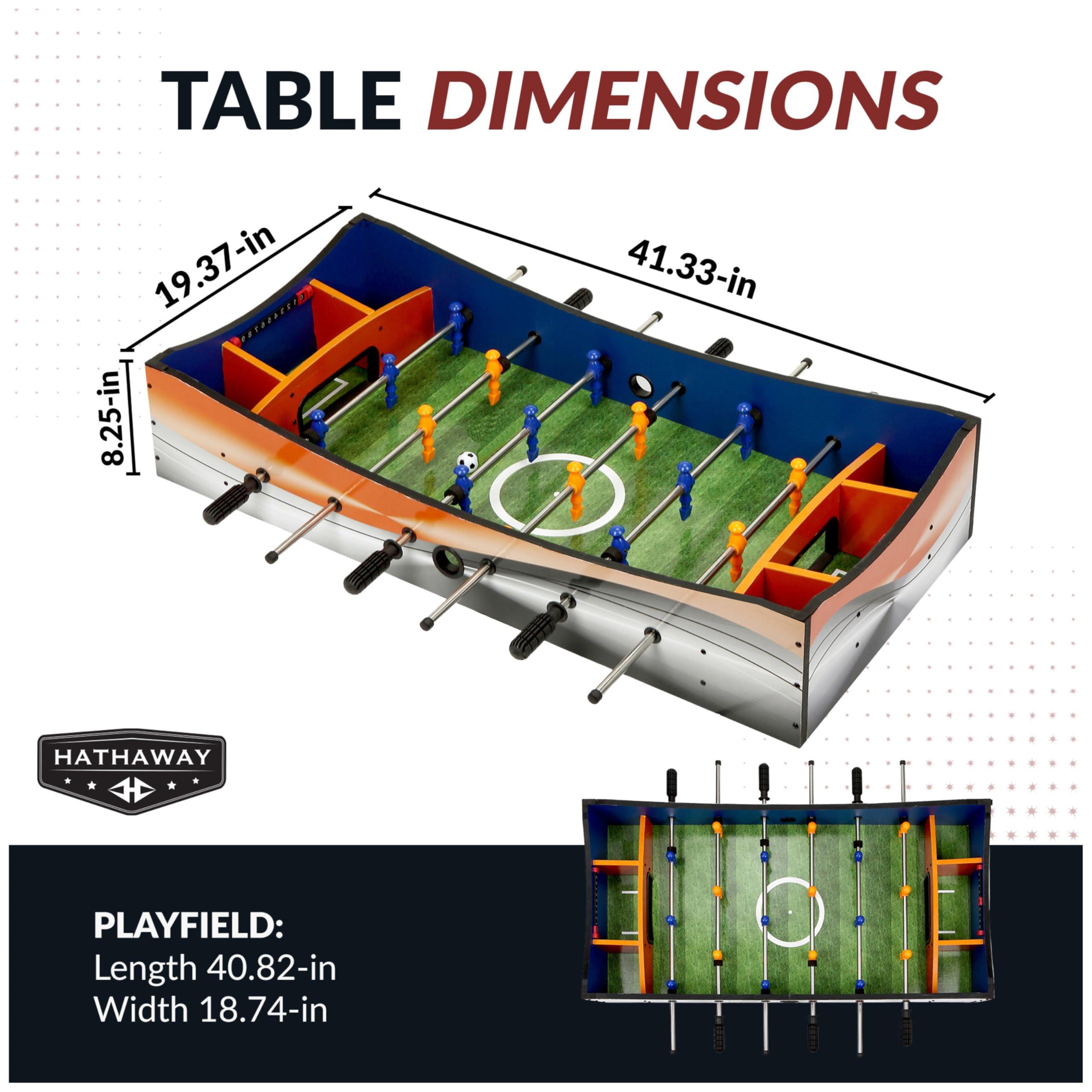 Hathaway Hathaway Revolver 4 in 1 Multi Game Tabletop - 40-in Tabletop Games Set with Ping Pong, Glide Hockey, Finger Football, and Foosball Table for Kids and Adults - Multi Game Table with Full Accessories