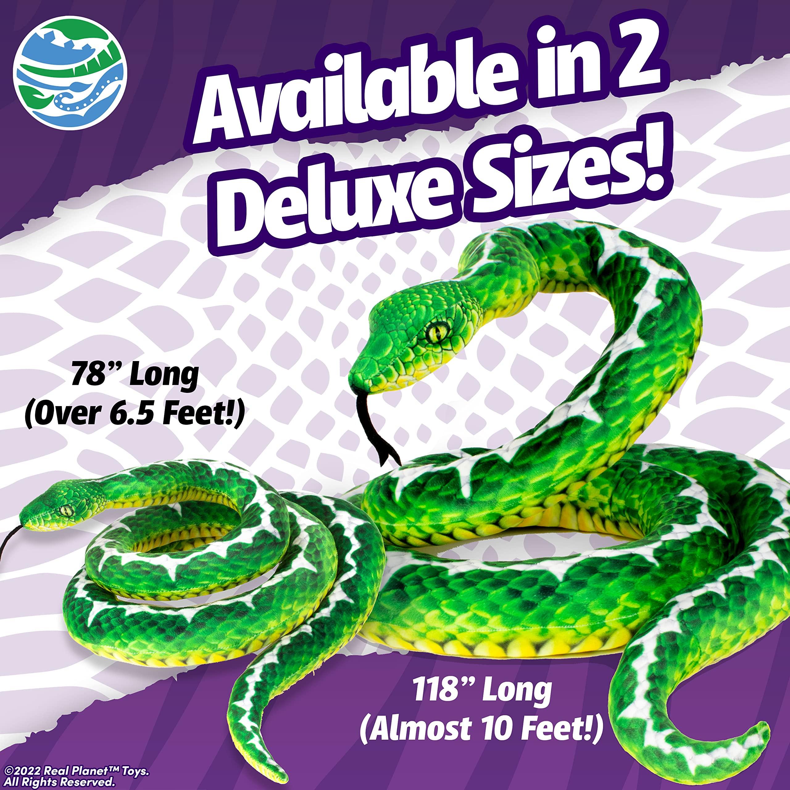 Real Planet Real Planet 79\" Stuffed Animal Snake - Over 6 Feet Long Green Snake Stuffed Animal, Giant Snake Plush Toy, Stuffed Snake Plush Large (Green Tree Python, 79\") (78.7\" Long)