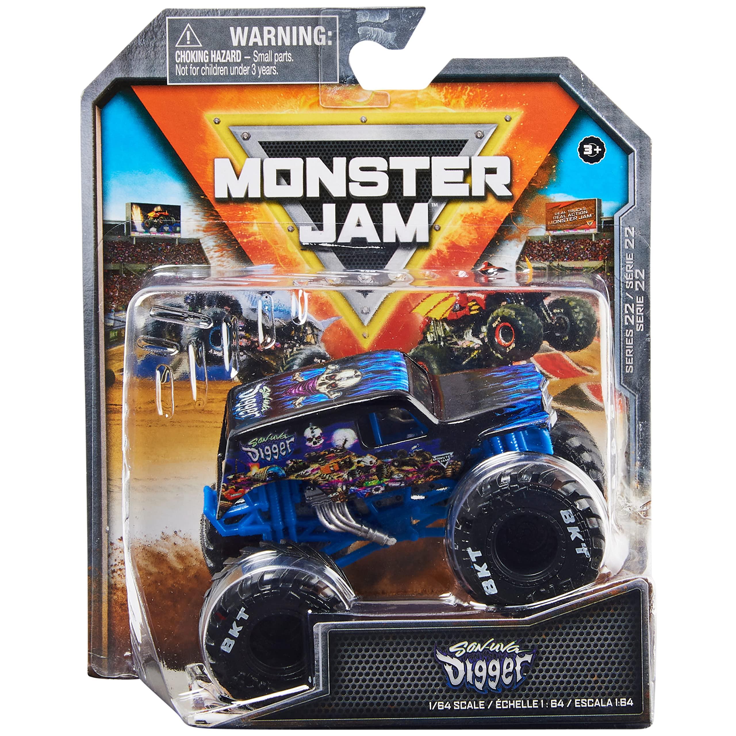 Monster Jam Monster Jam, Official Son-uva Digger Monster Truck, Die-Cast Vehicle, True Heavy Metal Series, 1:64 Scale, Kids Toys for Boys Ages 3 and up