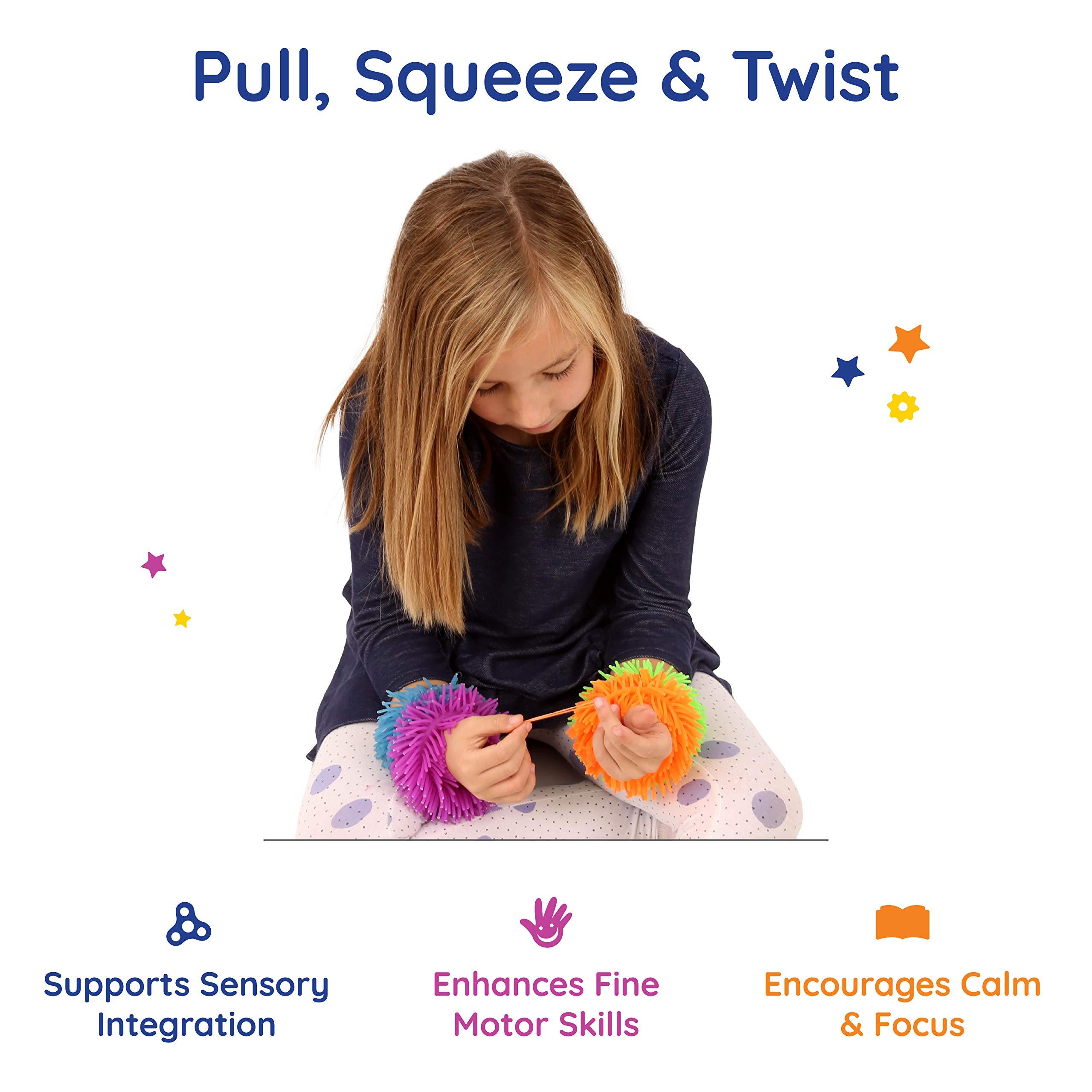 Fun and Function Fun and Function - Sensory Fringe-y Bracelet - 4 Pack - Fidget Bracelets for Kids - Wearable Fidget for Children with Special Needs - Tactile Toys to Encourage Focus & Attention - For Ages 4+