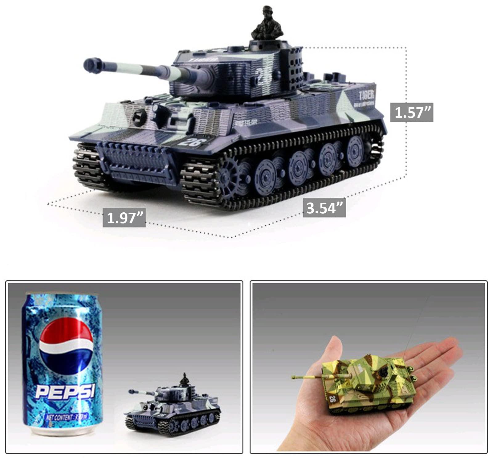 Cheerwing Cheerwing 1:72 German Tiger I Panzer Tank Remote Control Mini RC Tank with Rotating Turret and Sound