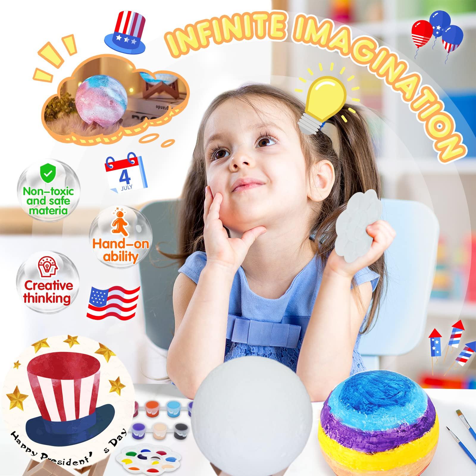 HAPMARS HAPMARS Paint Your Own Cat & Moon Lamp Kit 2pcs, DIY Geometric Cat Art Craft Painting Kits for Girls Boys Kid Age 4 5 6 7 8 9 10 11 12+, Art Supplies Creative Gifts for Birthday, Christmas, Party