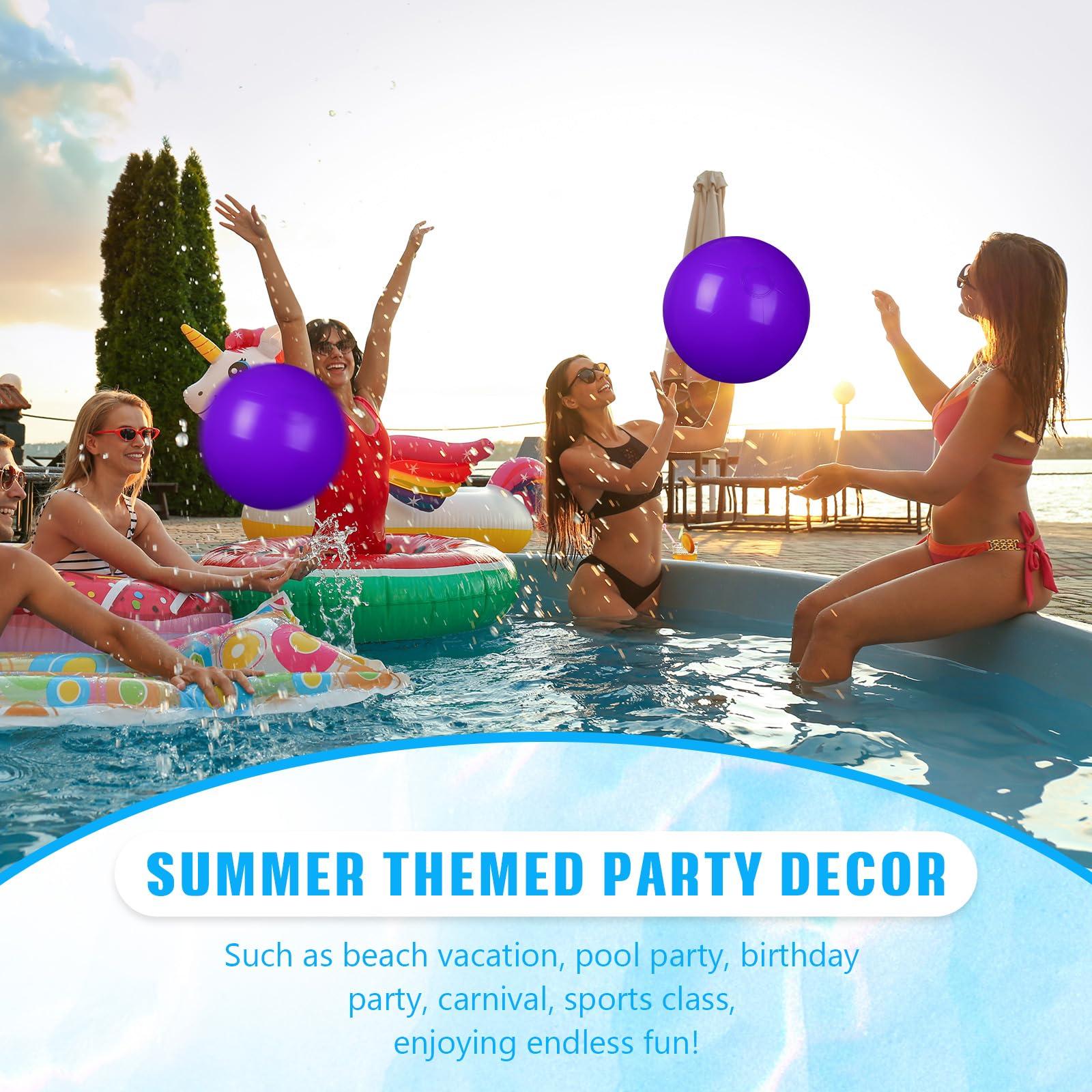 kymqlyw kymqlyw 8 Pcs 12 Inch Solid Purple Beach Balls Inflatable Beach Balls Bulk Large Blow up Pool Game Toys for for Summer Beach, Pool and Summer Birthday Party Supplies (Purple)