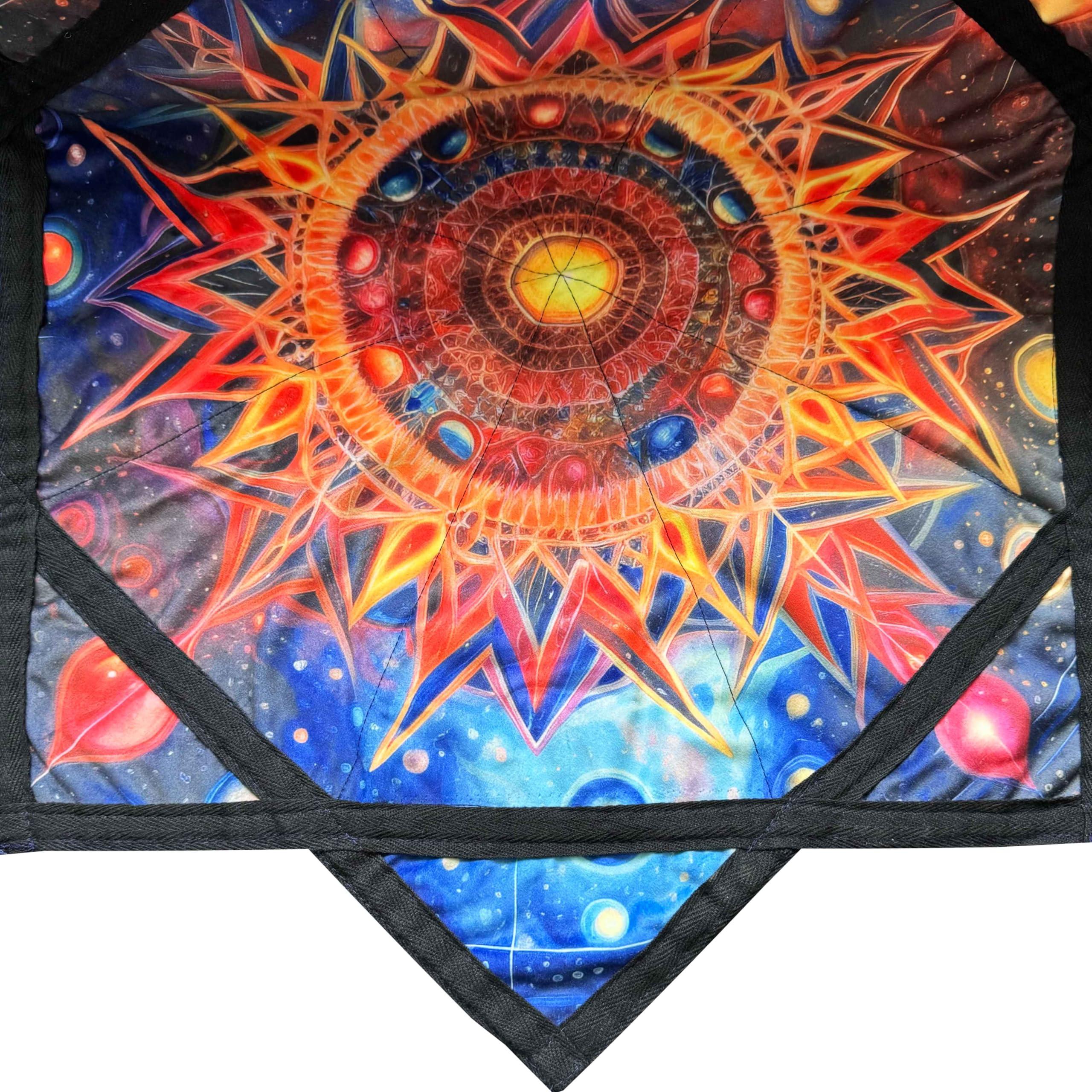 BVCY BVCY Flowstar Beginners Flow Star Spinning Cloth Easy to Rotate Sided Print Double Stitched Flow Toy Fingertip Rotating Flow Toy Dapo Star Blue (Style-7)