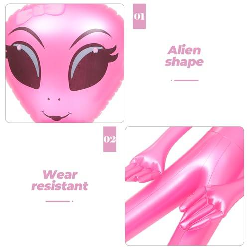 Ciieeo Ciieeo Inflatable Alien Birthday Party Inflatable Toy Pool Balloon Plaything Green Purple Alien Balloons Alien Blow up Green Balloons Tumblers Toys Pvc Cartoon Child Decorations Pink