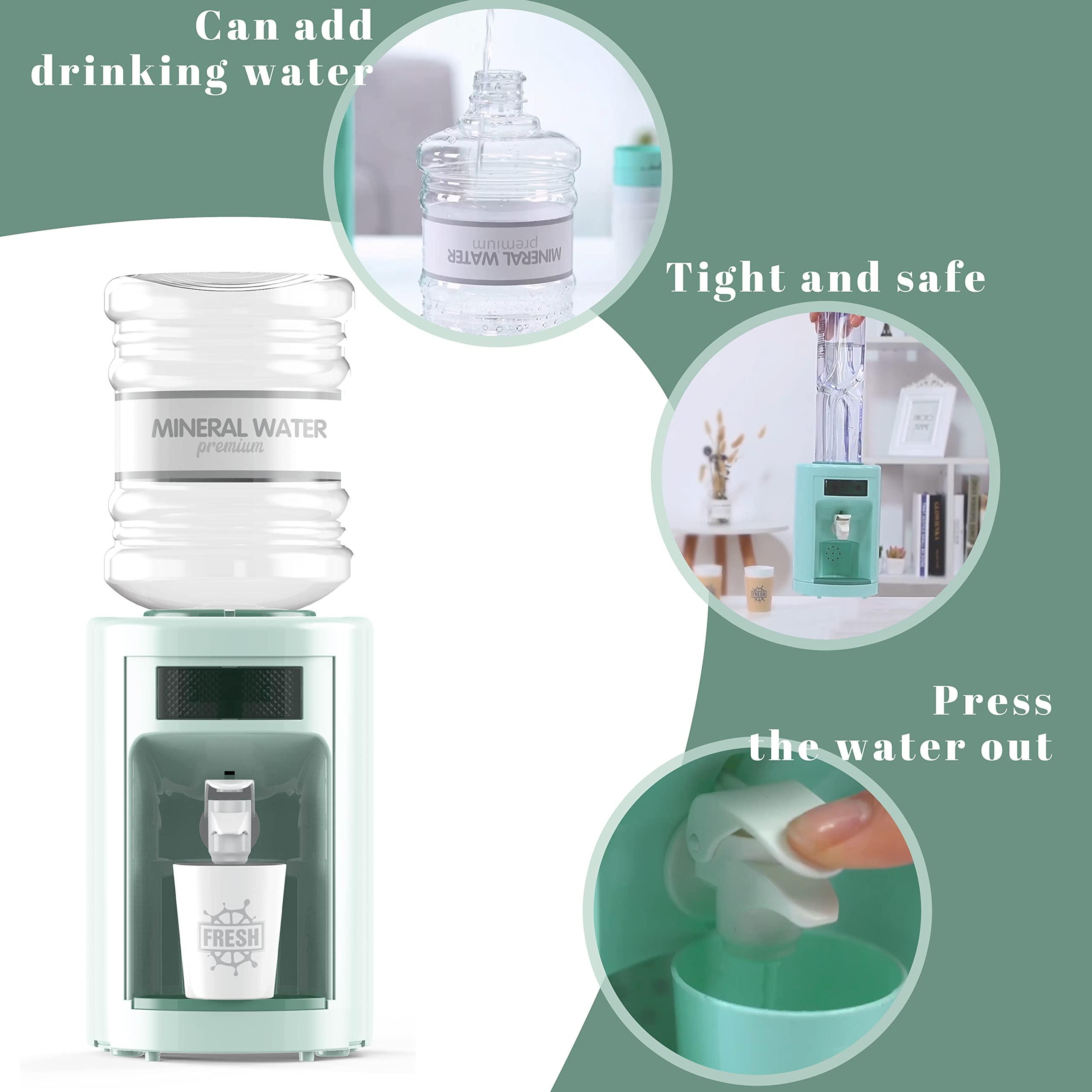 BRIGPICIOUS BRIGPICIOUS Mini Water Cooler Dispenser Toy,Small Desk Top Cute Water Dispenser for Bedroom,Toy Drink Machine Kawaii Water Dispenser for Boys Dollhouse Play Set Ages3+Blue