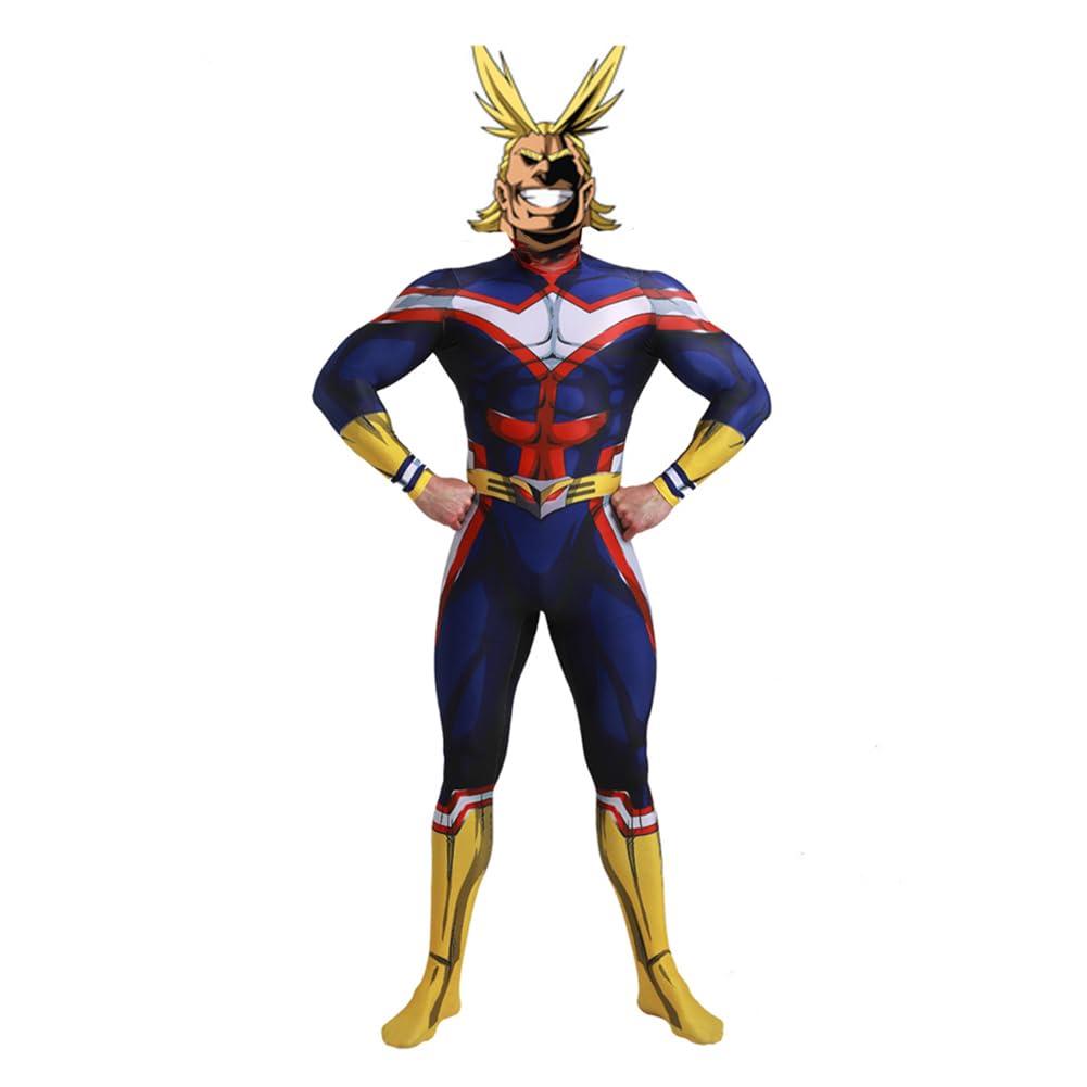 LUNK LUNK Anime MHA Cartoon Characters All Might Jumpsuit Child Tights Outfit Halloween Cosplay Costume Bodysuit for kids