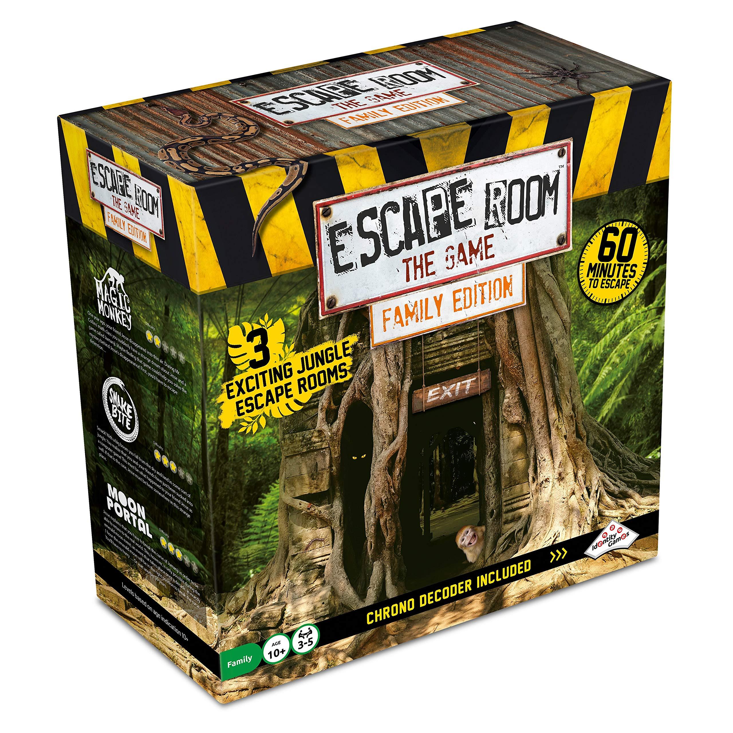Identity Games [www.identity games.com] Identity Games [www.identity games.com] Escape Room The Game, Family Edition - with 3 Exciting Jungle Escape Rooms | Solve The Mystery Board Game for Family, Kids & Teens (English Version)
