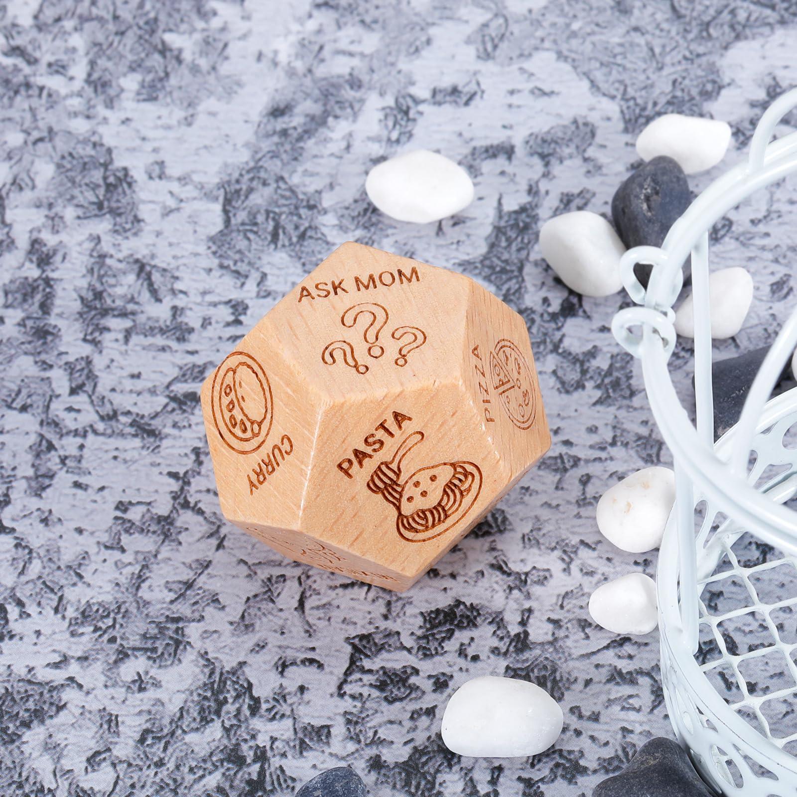 AMBREGRISSUN Anniversary Valentines Birthday Date Night Gifts for Wife Husband Men Women Stocking Stuffers for Adults Men Women Adult Gag Gifts Christmas Wood Food Dice Gifts for Him Her Boyfriend Girlfriend