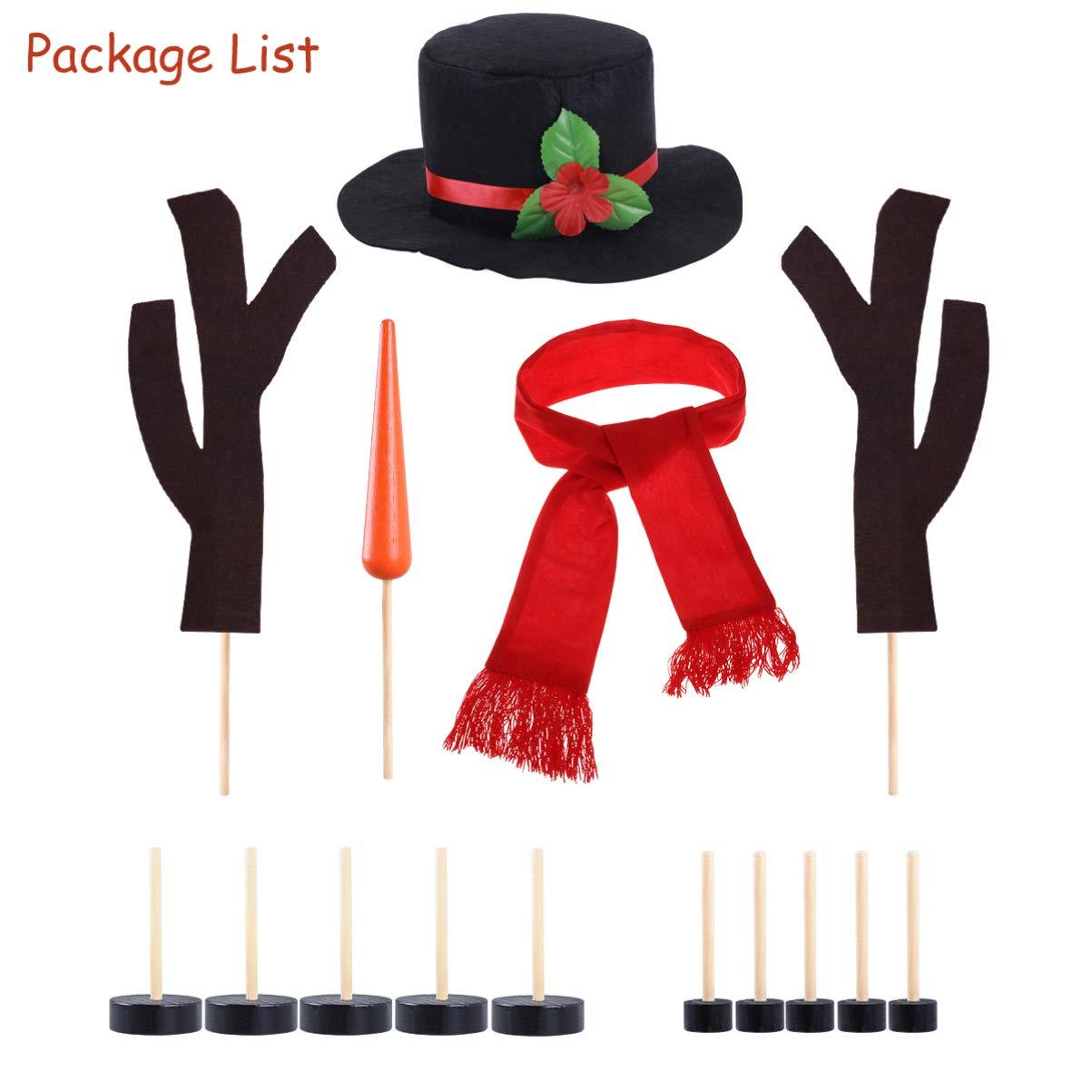 STOBOK 16 pcs Snowman Making Kit Christmas Snowman Kit Snowman Building Kit