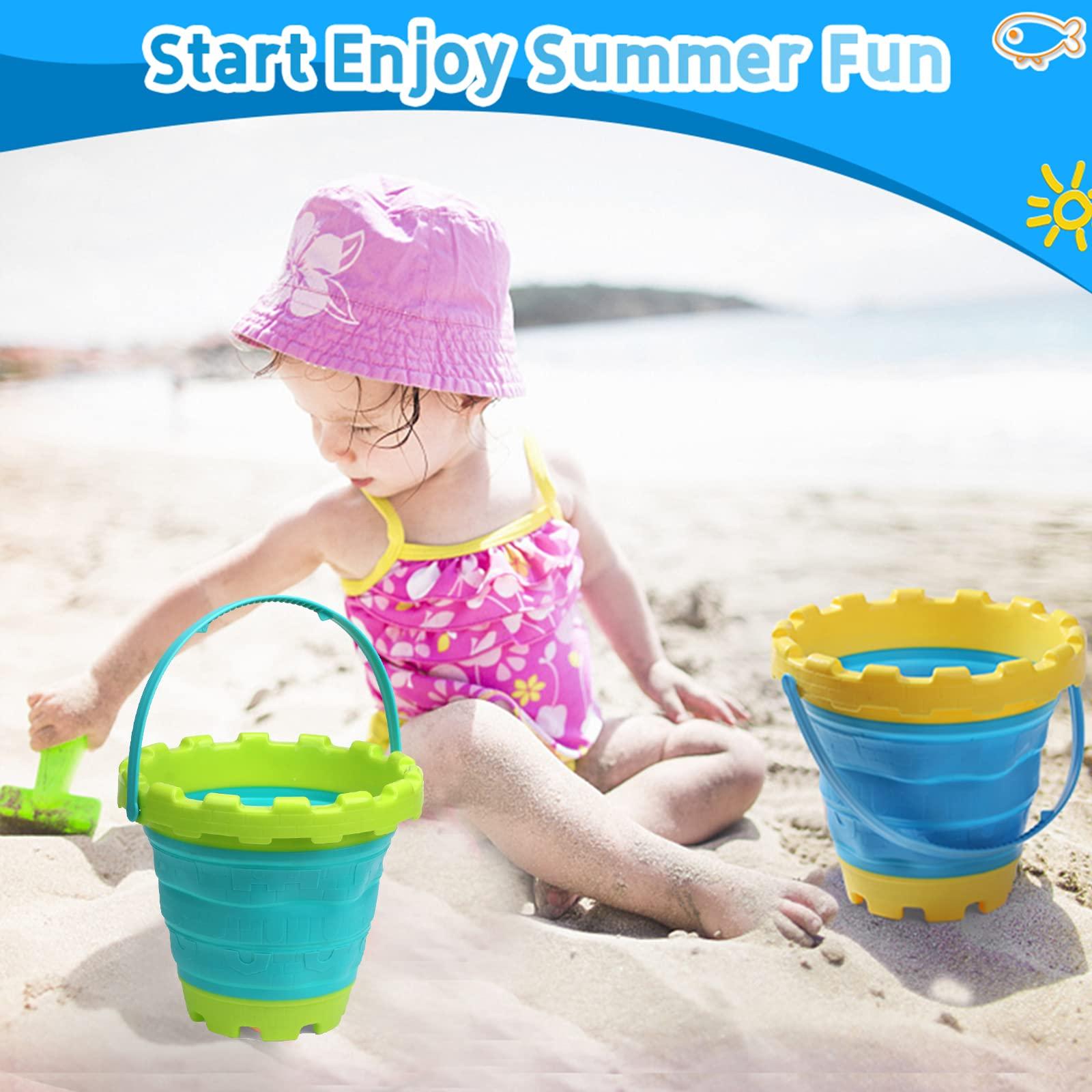 Anzmtosn Jumbo Avocado Castle Model Beach Gear 7\" Large Sand Buckets Pails Beach Water Pool Gardening Bath Toy Environmentally ABS Durable Thick Plastic Complete Gift Set Bundle for Kids Boys Girls