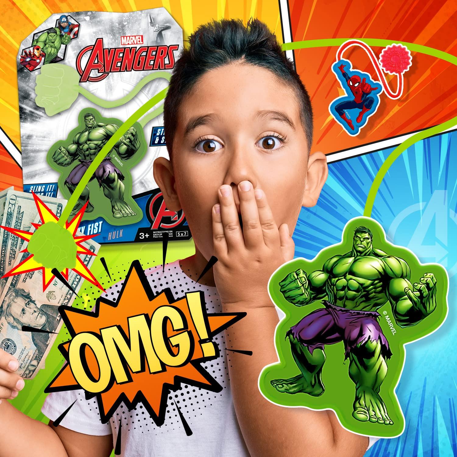 JA-RU JA-RU Marvel Hulk Sticky Hands Stretchy Toys (8 Hulk Packs) Superheroes Stretchy Snap Hands Birthday Supplies for Kids, Pinata Filler, Stocking Stuffers in Bulk B-6809-8