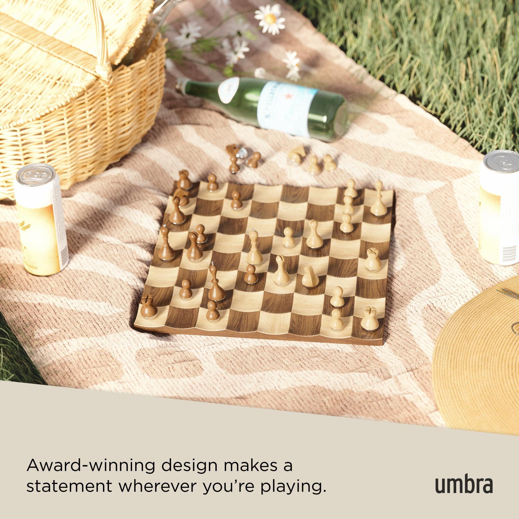 Umbra Umbra Wobble Chess Set 15 x 15 x 1 Inch (38 x 38 x 3 cm)