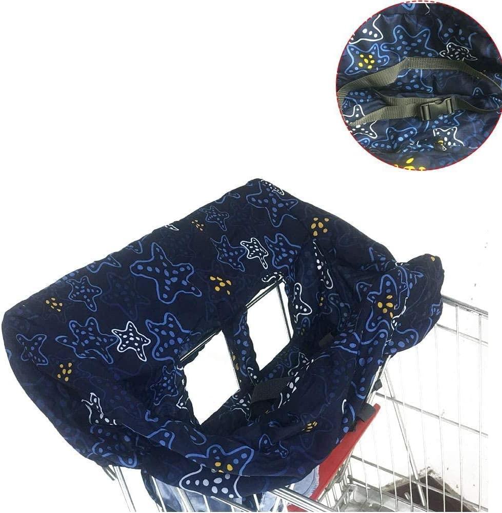 ToysCentral Basics Shopping Trolley Protector with Strap | Baby Shopping Trolley Cover | Universal High Chair and Shopping Cart Cushion | Protective Cover Holding Strap for Optimal Safety for Toddlers (Starfish)