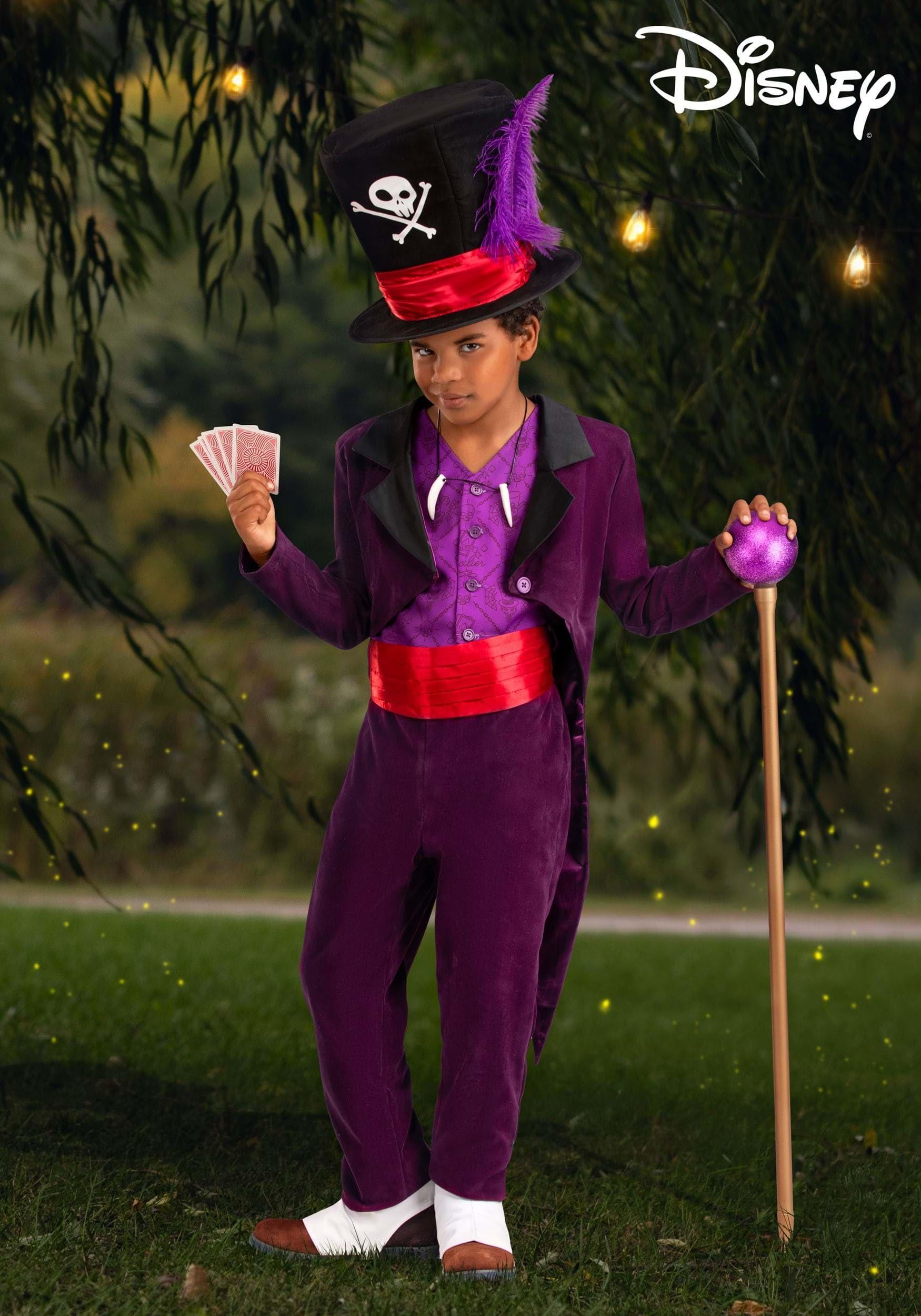 Fun Costumes Disney Boys Dr. Facilier Costume - The Princess and the Frog Shadow Man Outfit for Kids with Hat, Necklace, Vest, and More Small