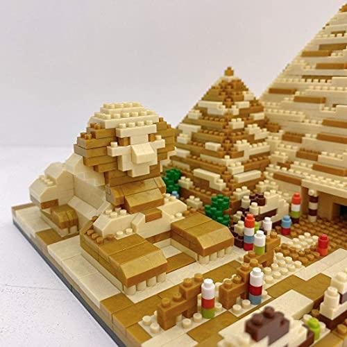 FULHOLPE FULHOLPE Egyptian Pyramids Micro Bricks Mini Building Blocks Set (1,456 Pieces) - World Famous Architectural Model Set Modular Building Kit