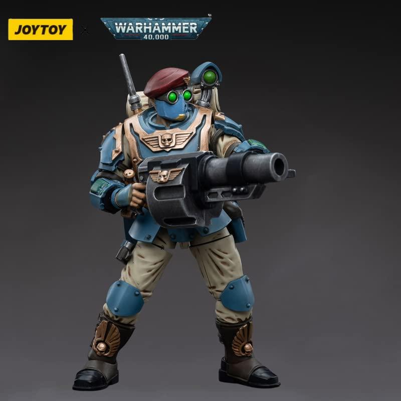 JOYTOY JOYTOY 1/18 Warhammer 40,000 Action Figure Astra Militarum Tempestus Scions Command Squad 55th Kappic Eagles Grenadier Collection Model Gift