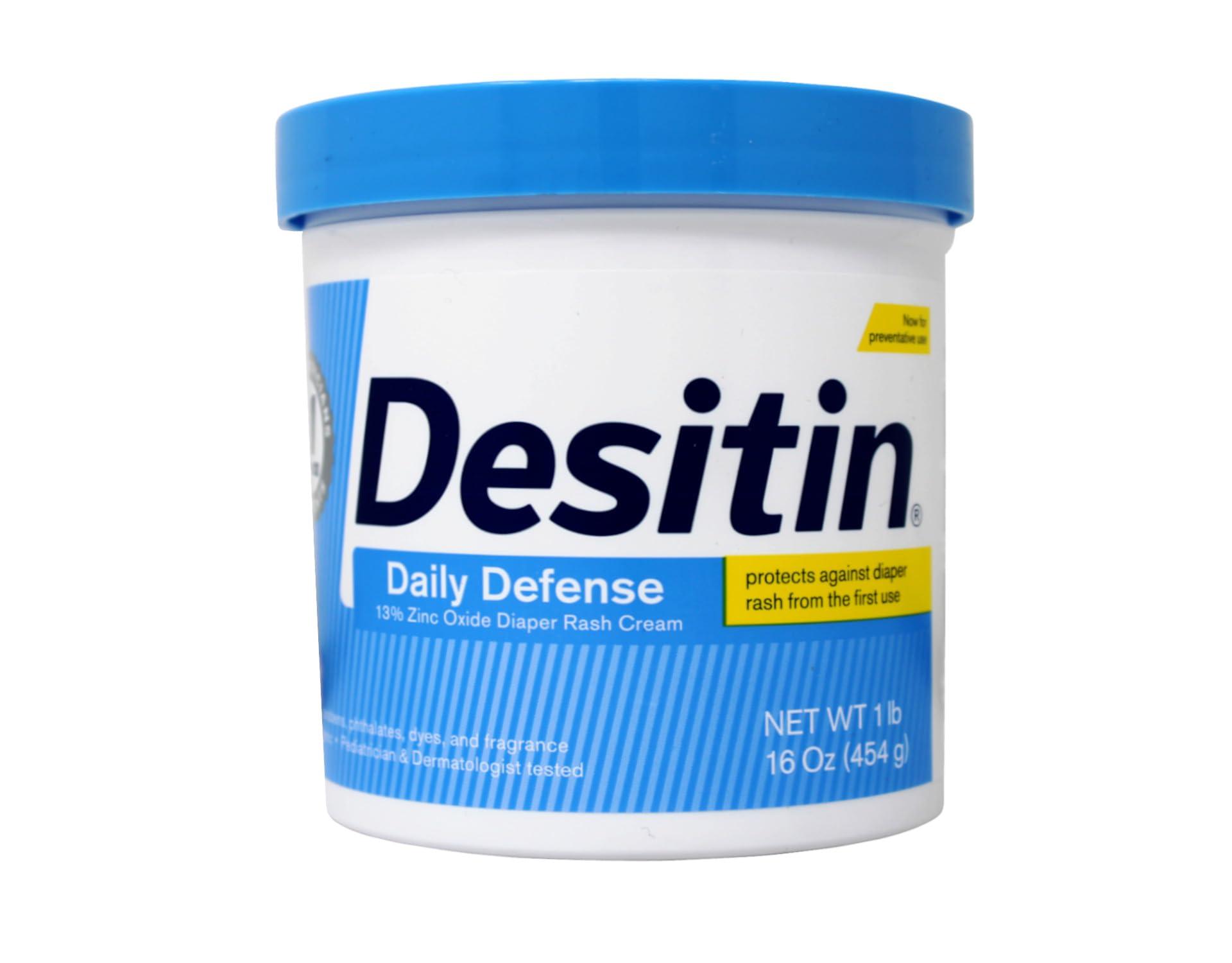 Desitin Desitin Daily Defense Baby Diaper Rash Cream with Zinc Oxide to Treat, Relieve & Prevent diaper rash, Hypoallergenic, Dye-, Phthalate- & Paraben-Free, 16 oz