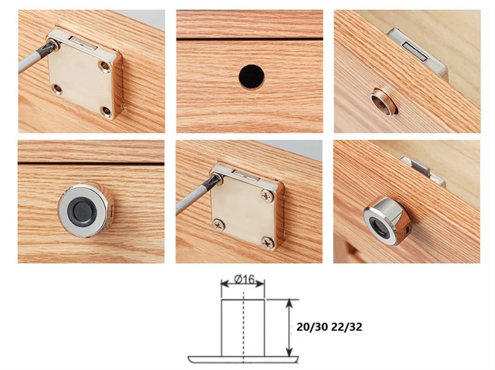FANGZHNHT Biometric Intelligent Cabinet Lock Keyless Furniture Drawer Wardrobe Express Cabinet Fingerprint Drawer Lock 1Pcs(103-20-2)