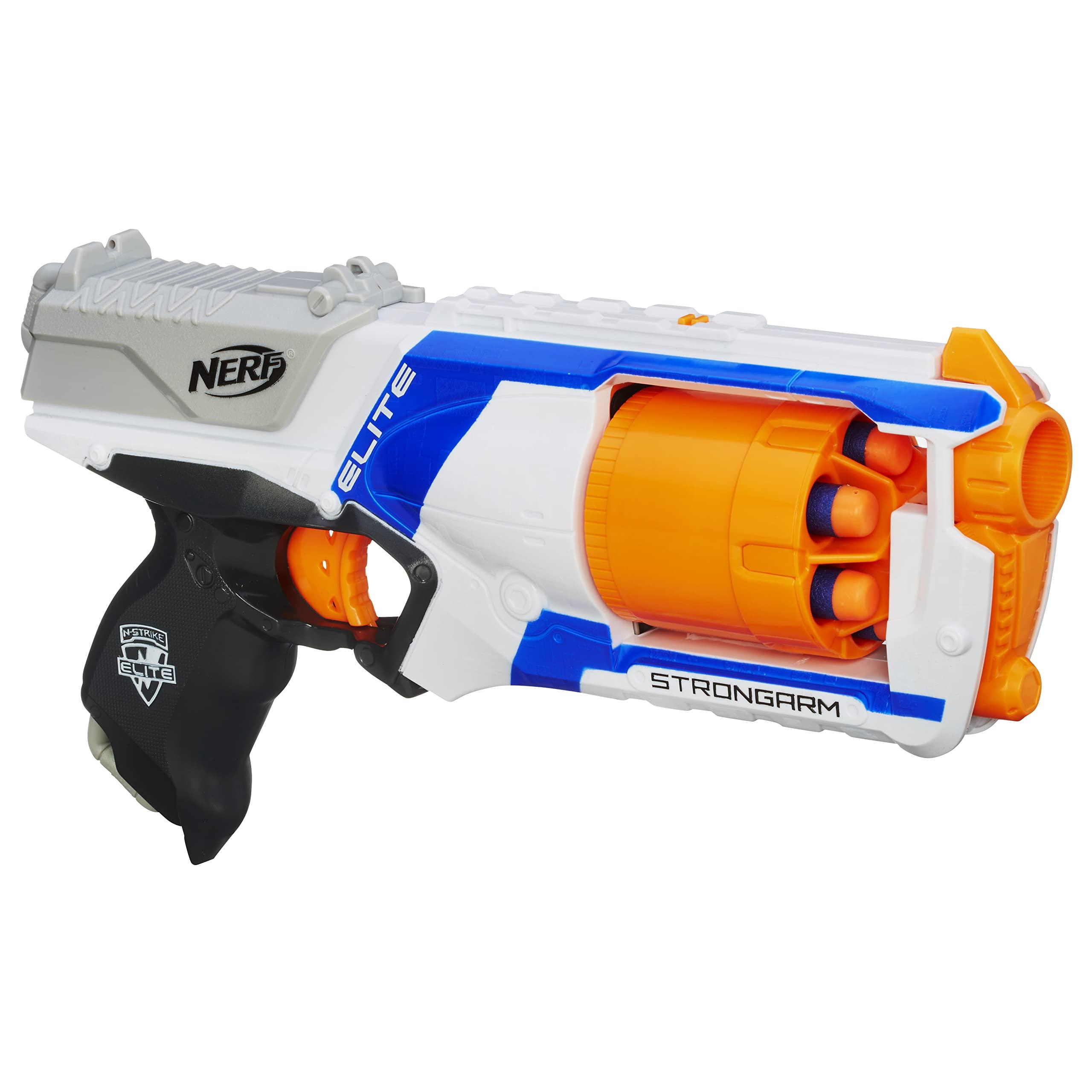 NERF Nerf Strongarm N-Strike Elite Toy Blaster with Rotating Barrel, Slam Fire, and 6 Official Elite Darts for Kids, Teens, and Adults