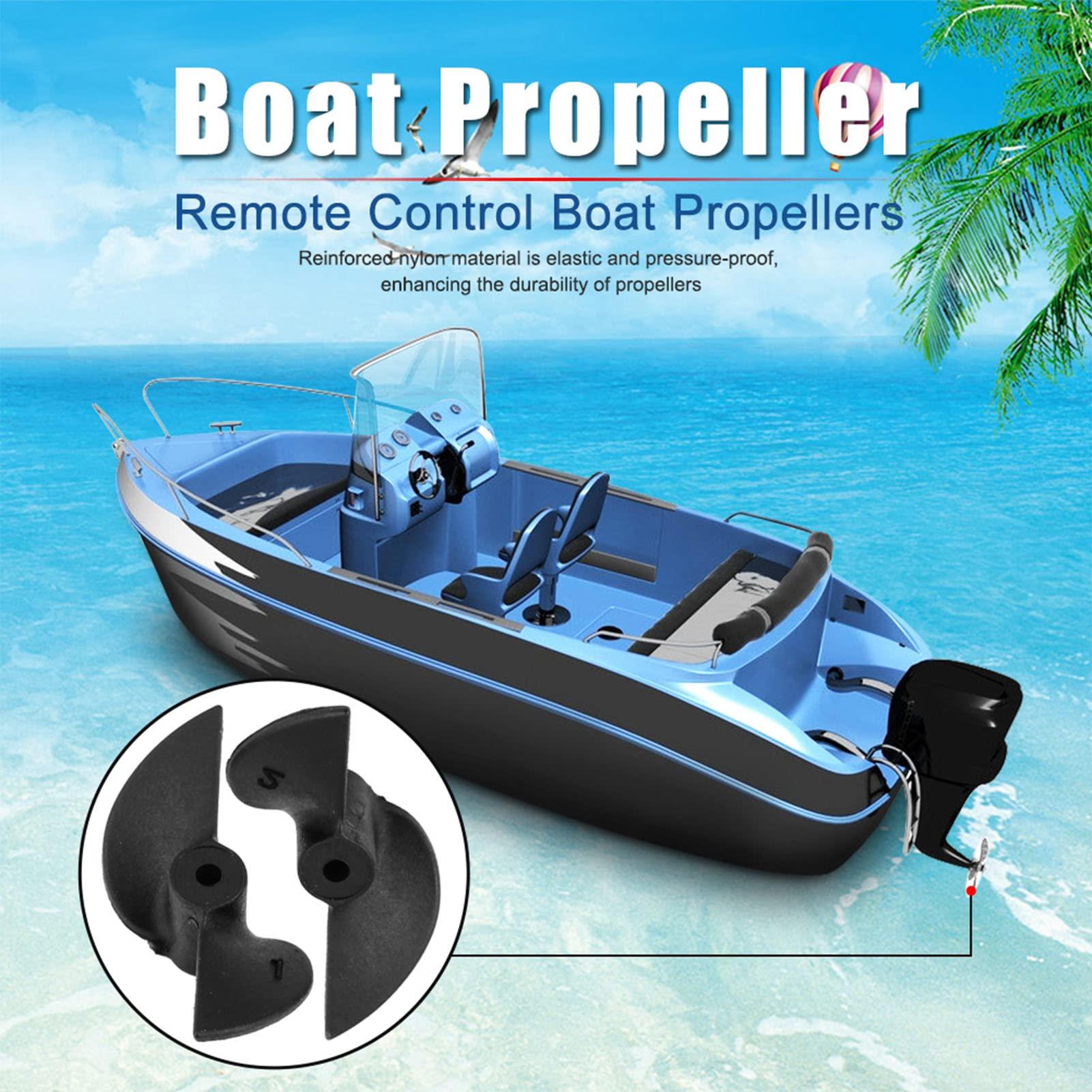 Yosoo Health Gear Yosoo Health Gear 1 Pair RC Boat Propellers, 2 Blades CW CCW Rotation Set for 2mm Shaft, Remote Control Ship Parts Accessory Black Plastic Propeller for Ship Model RC Boat