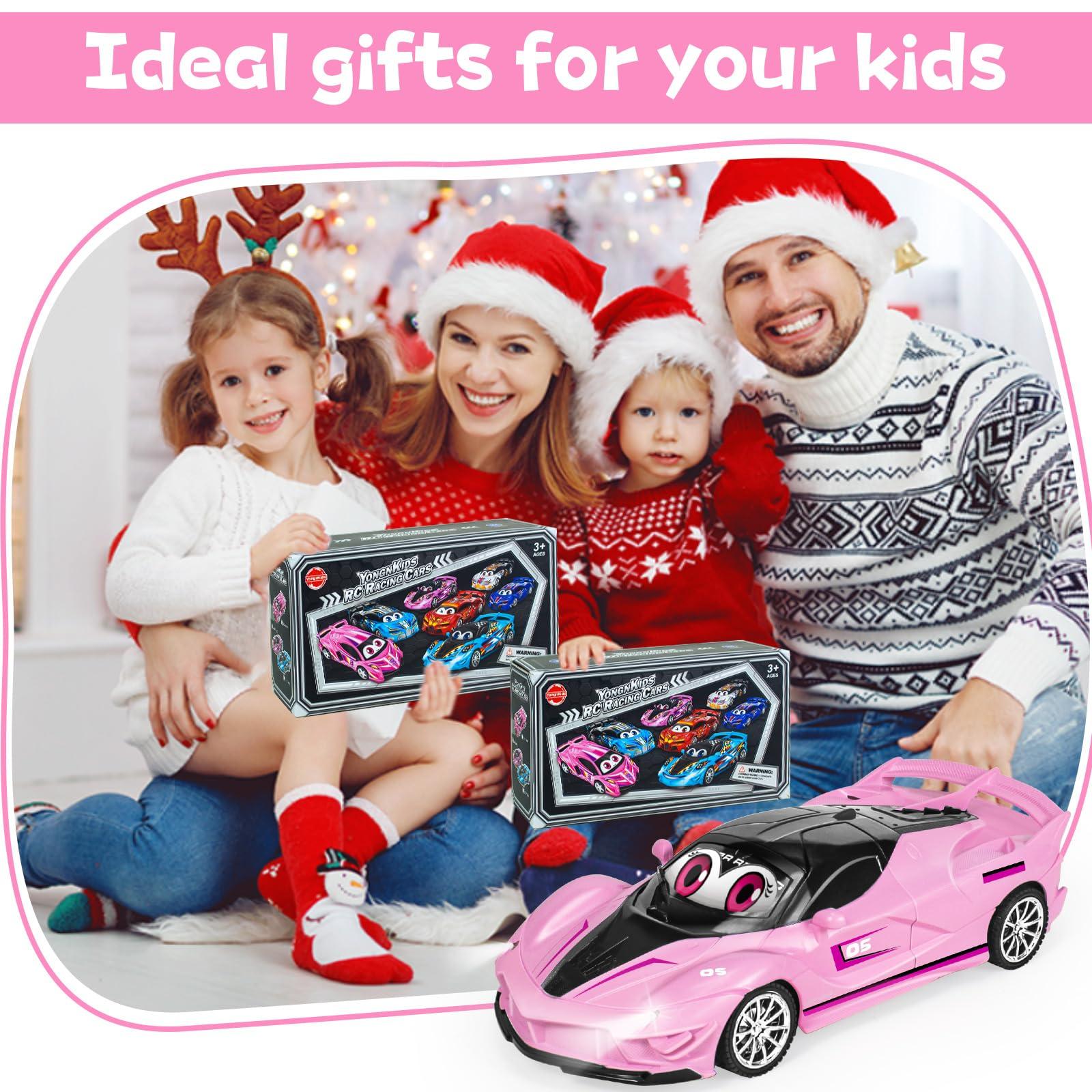 YongnKids Remote Control Car for Girls Kids, Pink RC Cars for Girls, RC Racing Toy with Lights,Hobby RC Cars Electric Power On Road Vehicle Toy Christmas Birthday Gift for Kids Boys Girls Age 3+