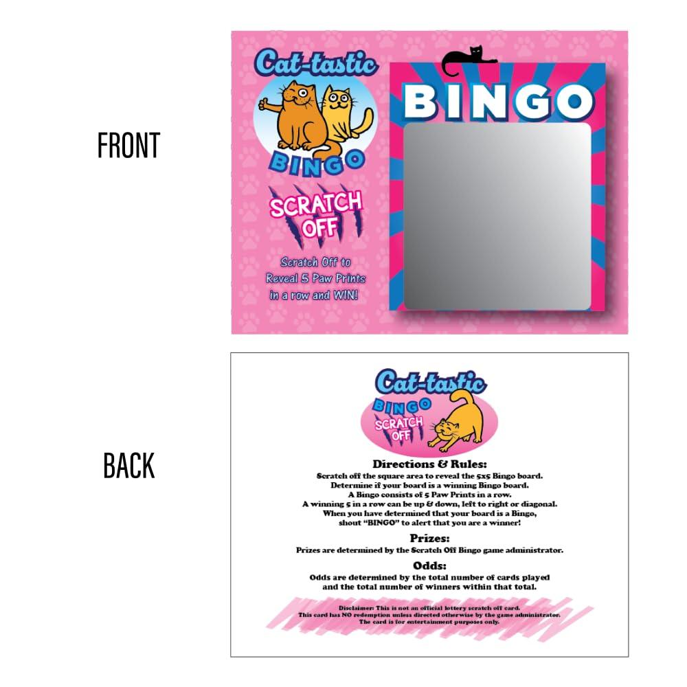 My Scratch Offs My Scratch Offs 50 Pack Kitty Cat Scratch Off Bingo Card Party Favors for Animal Lovers (Cat Bingo)