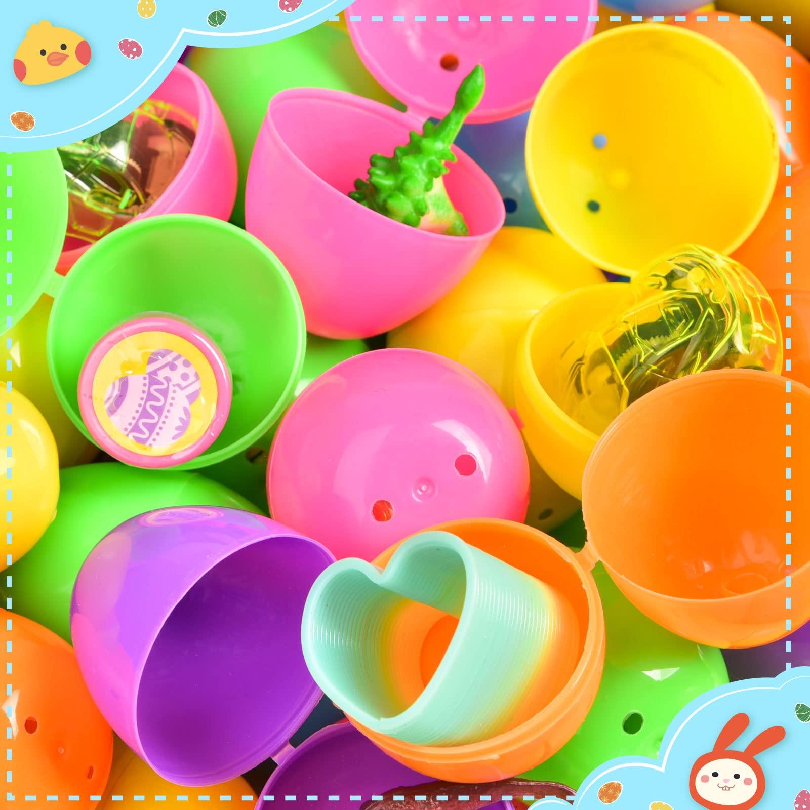 FUN LITTLE TOYS FUN LITTLE TOYS 100PCS Prefilled Easter Eggs with Toys Inside, Filled Plastic Easter Baskets Stuffers Fillers Easter Egg Hunt Prizes Classroom Easter Party Favor Gift for Kids