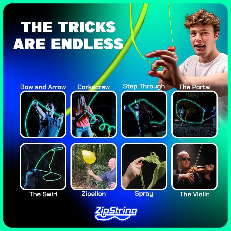 ZipString ZipString Luma - The Patented Glow-in-The-Dark Toy That Flies a Loop of String, Creates Endless Shapes and Tricks Built-in LED for Glowing Fun. Perfect STEM Gift for Kids & Adults. Wonderment Awaits