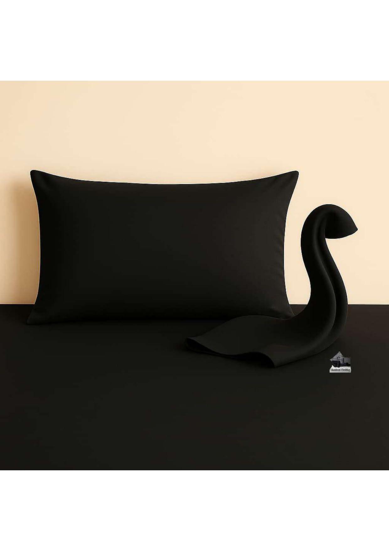 Shashwat Bedding Set of 2 Toddler Travel Pillowcase 14x20 inch 100% Egyptian Cotton 500 Thread Count Zipper Closure Small Toddler Pillowcase 14x20 inch, Black