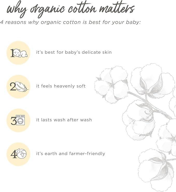 Burt\'s Bees Baby Burt's Bees Baby Infant Bibs, 100% Organic Cotton Drool Cloths, Newborn Essentials