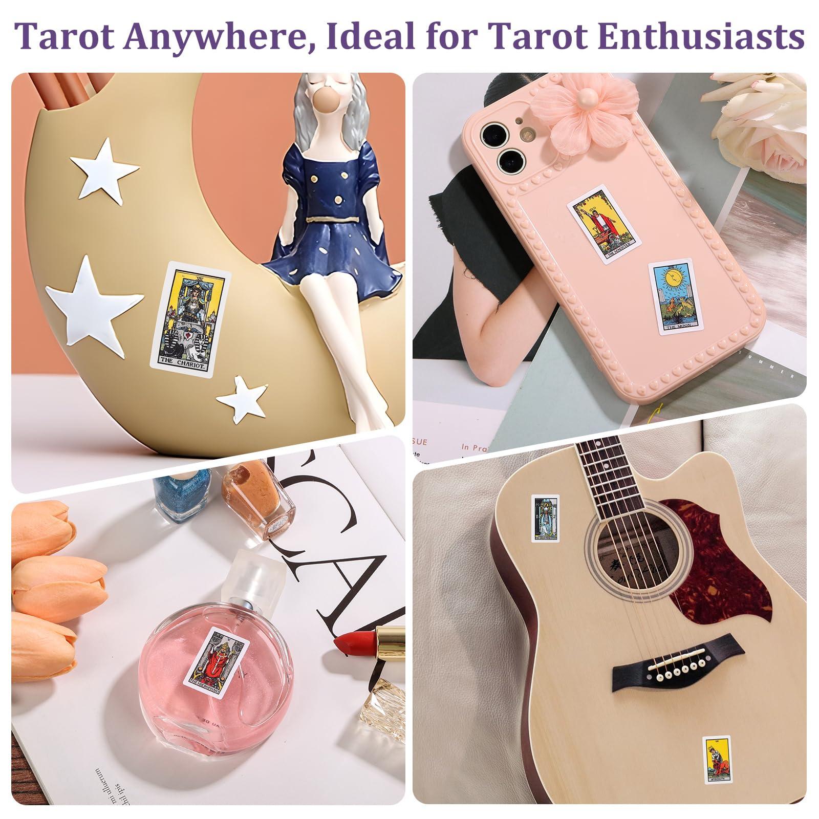 Fofeadm Fofeadm 420 PCS Mini Tarot Stickers for Journaling, 1.25\" x 0.78\" Tarot Card Stickers Based on Rider Waite Tarot Deck, 8 Tarot Cheat Sheet Included