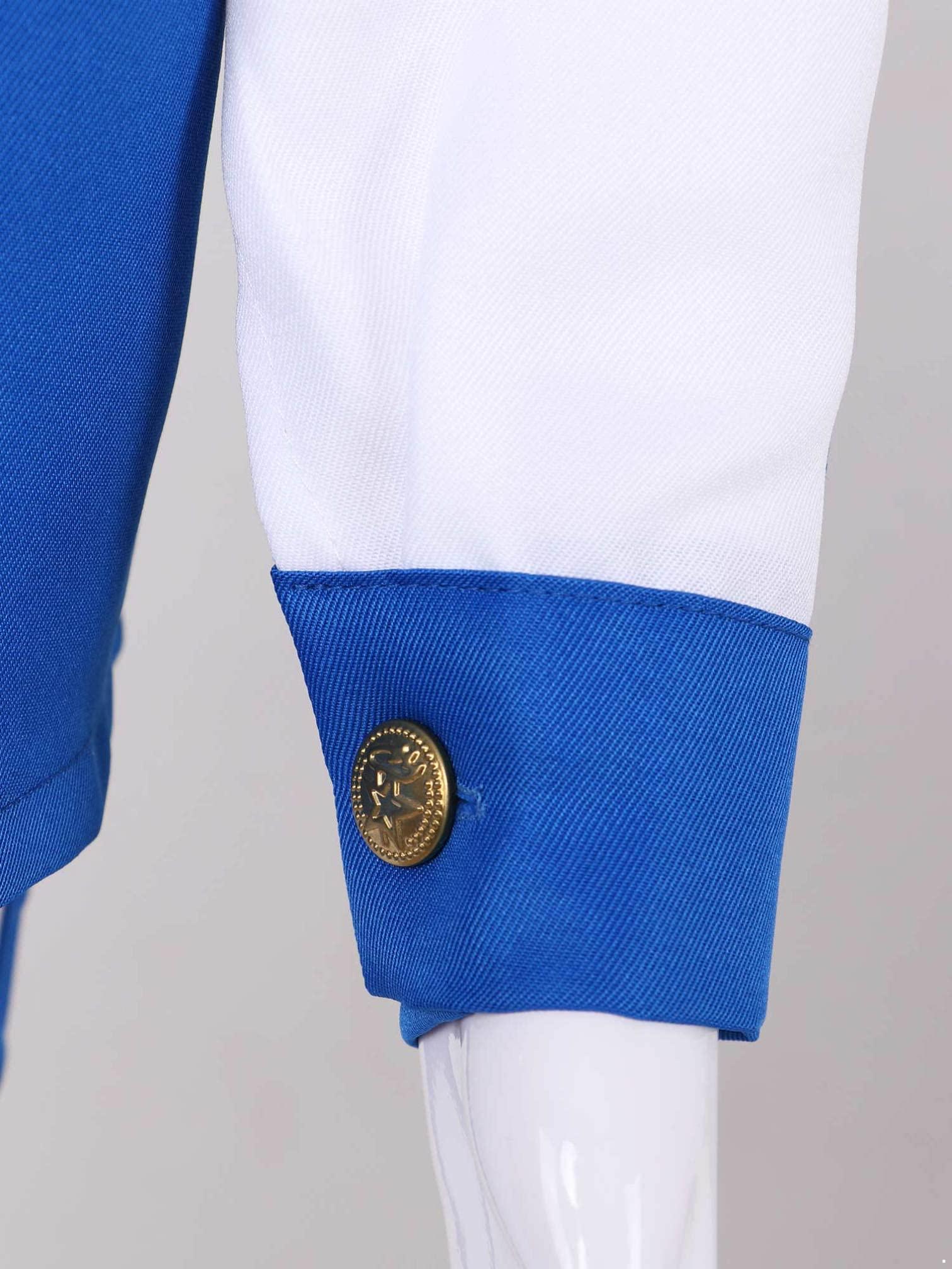 MSemis MSemis Unisex Girls Boys Deluxe Marching Band Uniform Sets Royal Guard Show Festival Costume Type B Blue 9-10 Years