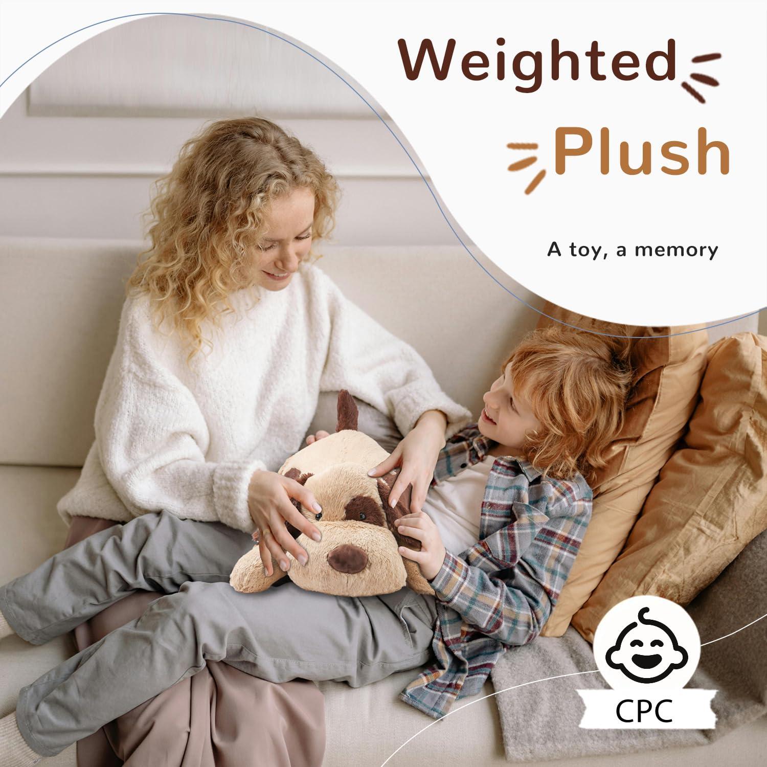 ZPIUU ZPIUU Brown Dog Weighted Stuffed Animals, 30 Inch 5.5 lbs Weighted Plush Animals, Soft Big Puppy Plush Pillow Toy, Gifts for Kids, Boys and Girls Adults (30\" 5.5lbs)